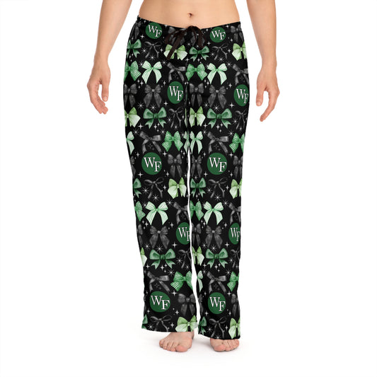 Floyd Strong Green Bow Design Chic Women's Pajama Pants  - Perfect for Cozy Nights and Pajama Days