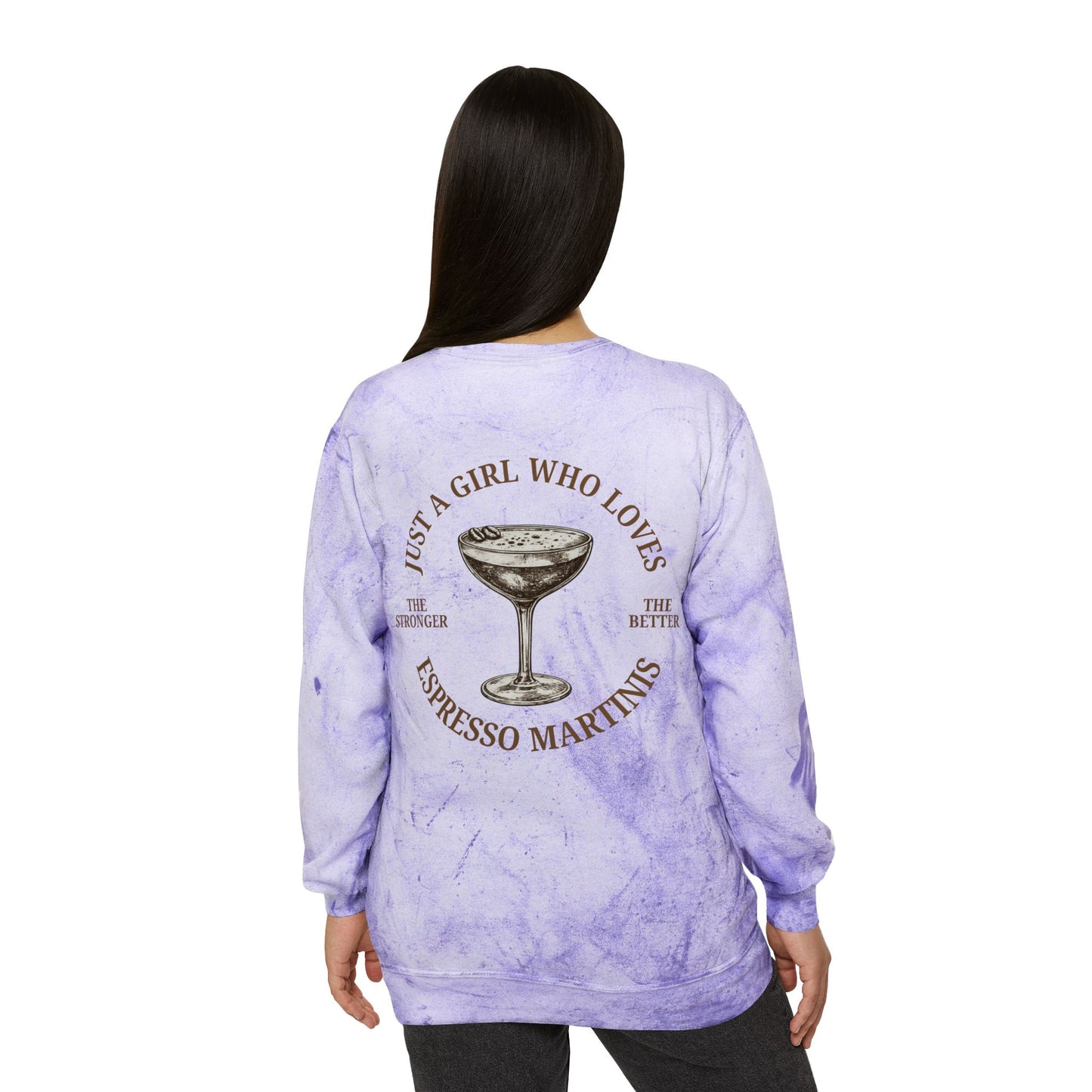 "Just a Girl Who Loves Espresso Martinis" Tie-Dye Crewneck- Summer