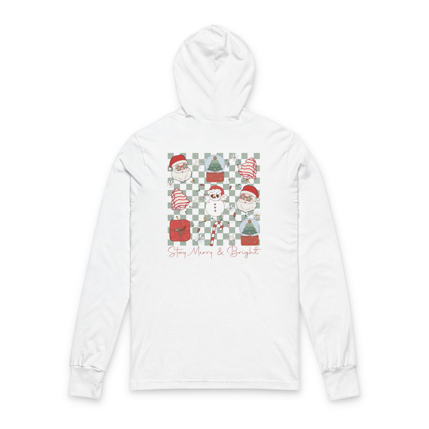Merry and Bright Hoodie Long Sleeve Tee- Christmas