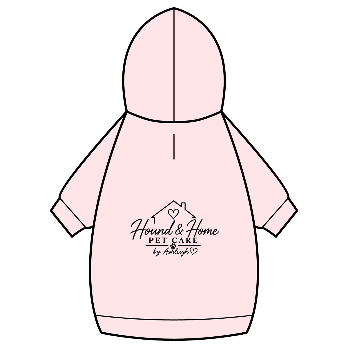 Pet Hoodie with Collar Hole — Hound & Home Logo