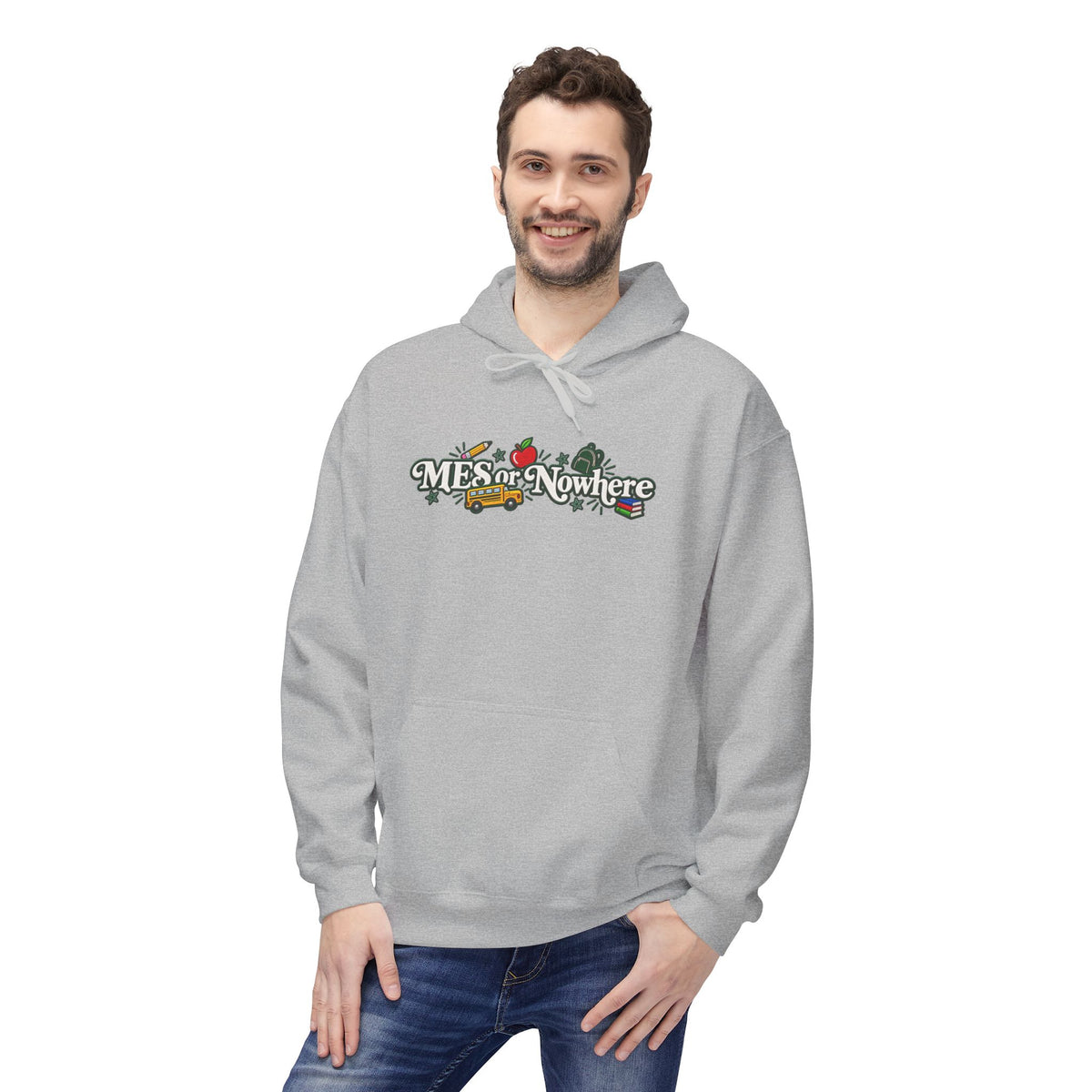"MES or Nowhere" w/ apple- Moriches Hoodie