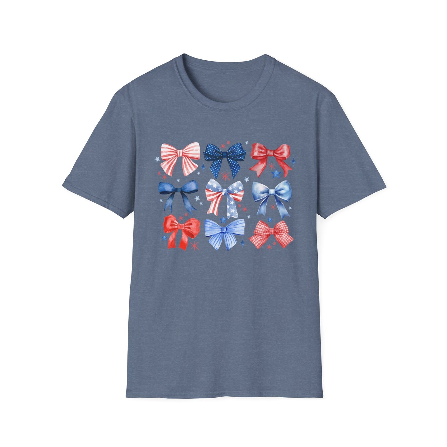 Patriotic Bow Graphic Tee for Celebrations- Holiday