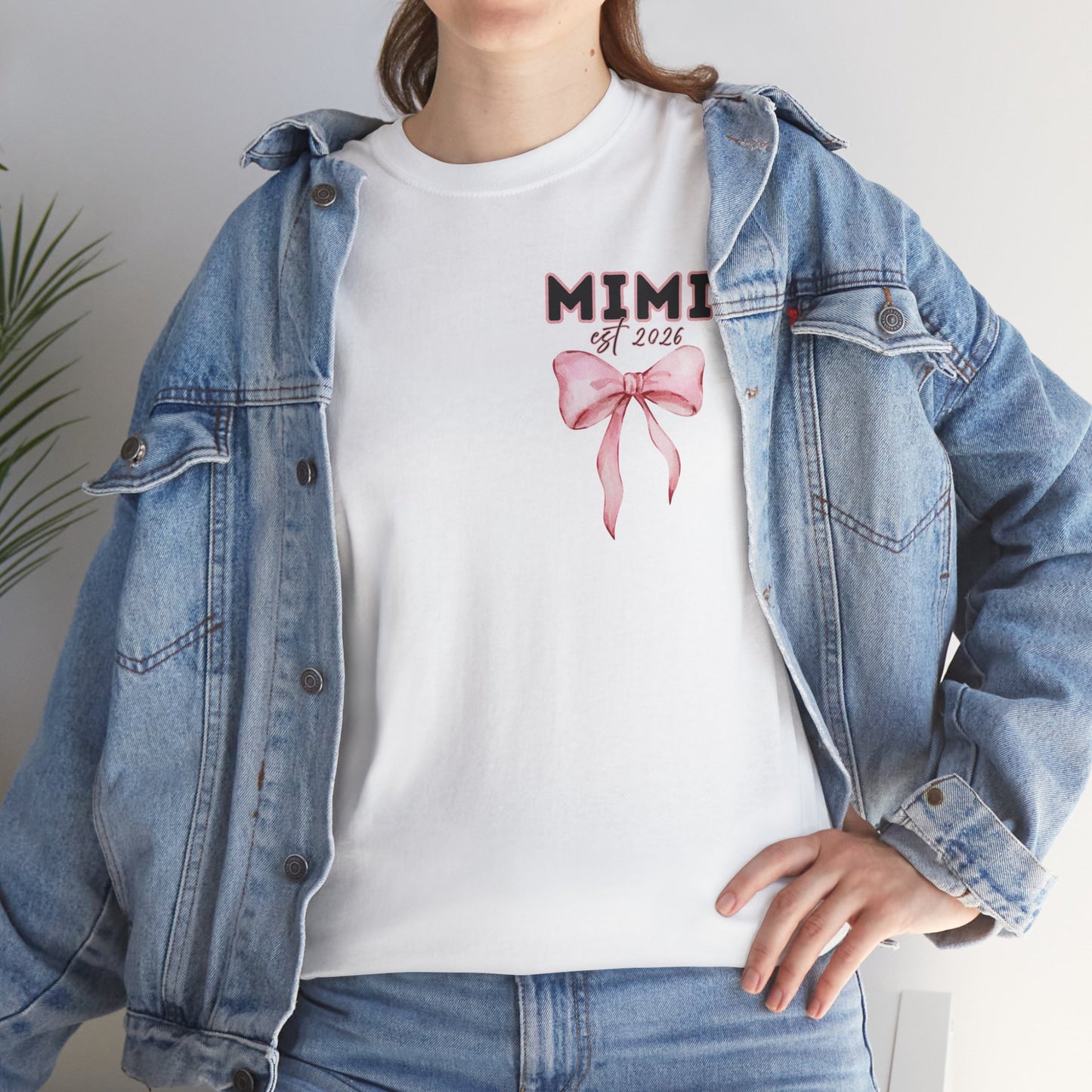Mimi est 2026 Pink Bow Unisex Heavy Cotton Tee - Mother's Day