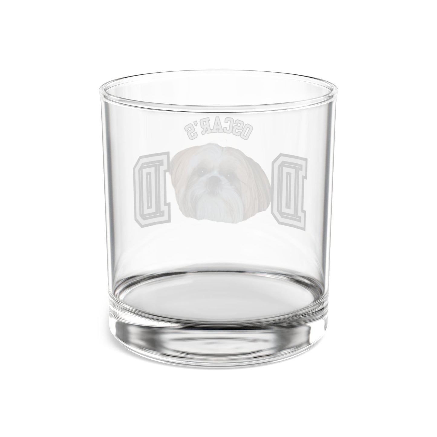 Oscar- Personalized Dog Lover's Rocks Glass, Custom Pet Illustration