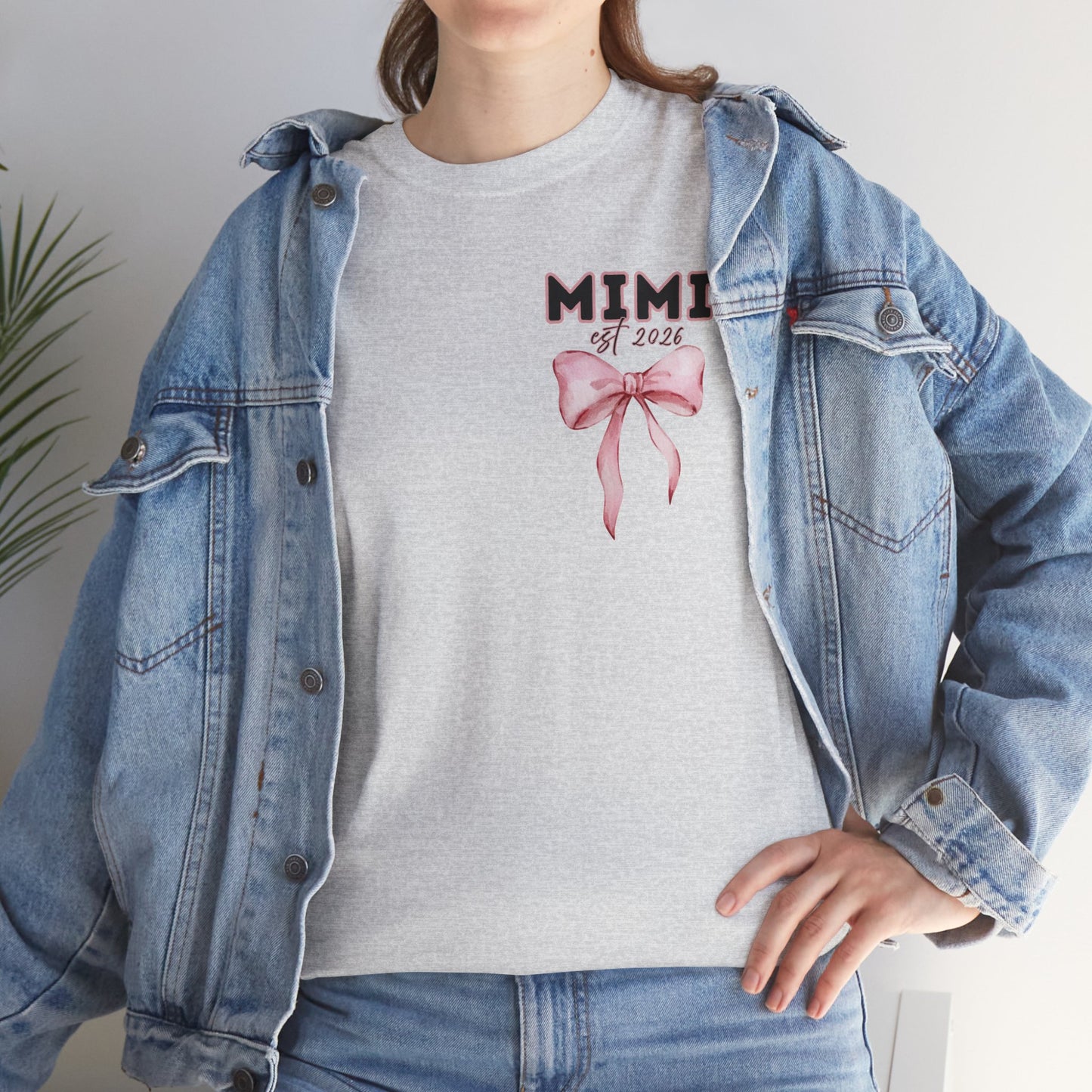 Mimi est 2026 Pink Bow Unisex Heavy Cotton Tee - Mother's Day