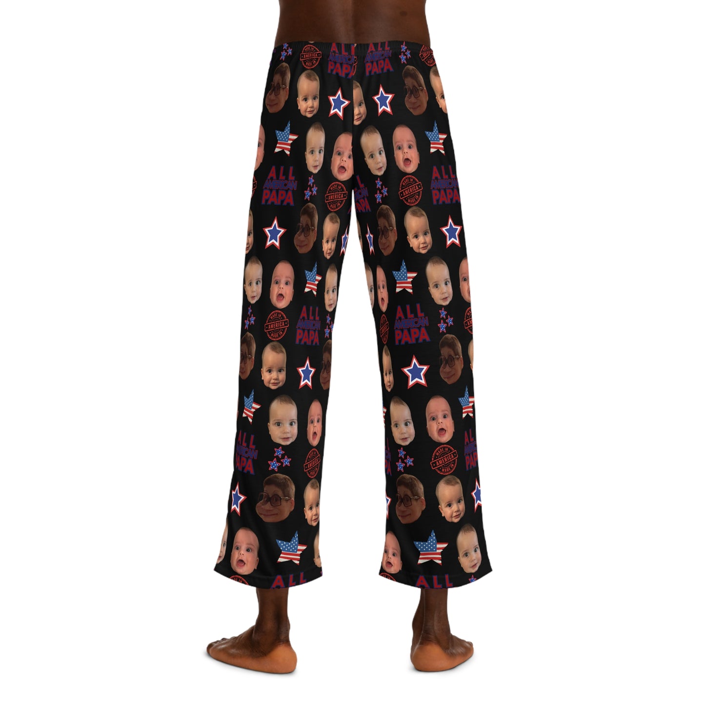 Alyssa- Personalized- Funny Baby Faces Men's Pajama Pants, Cute Sleepwear, Unique Gift for Dads