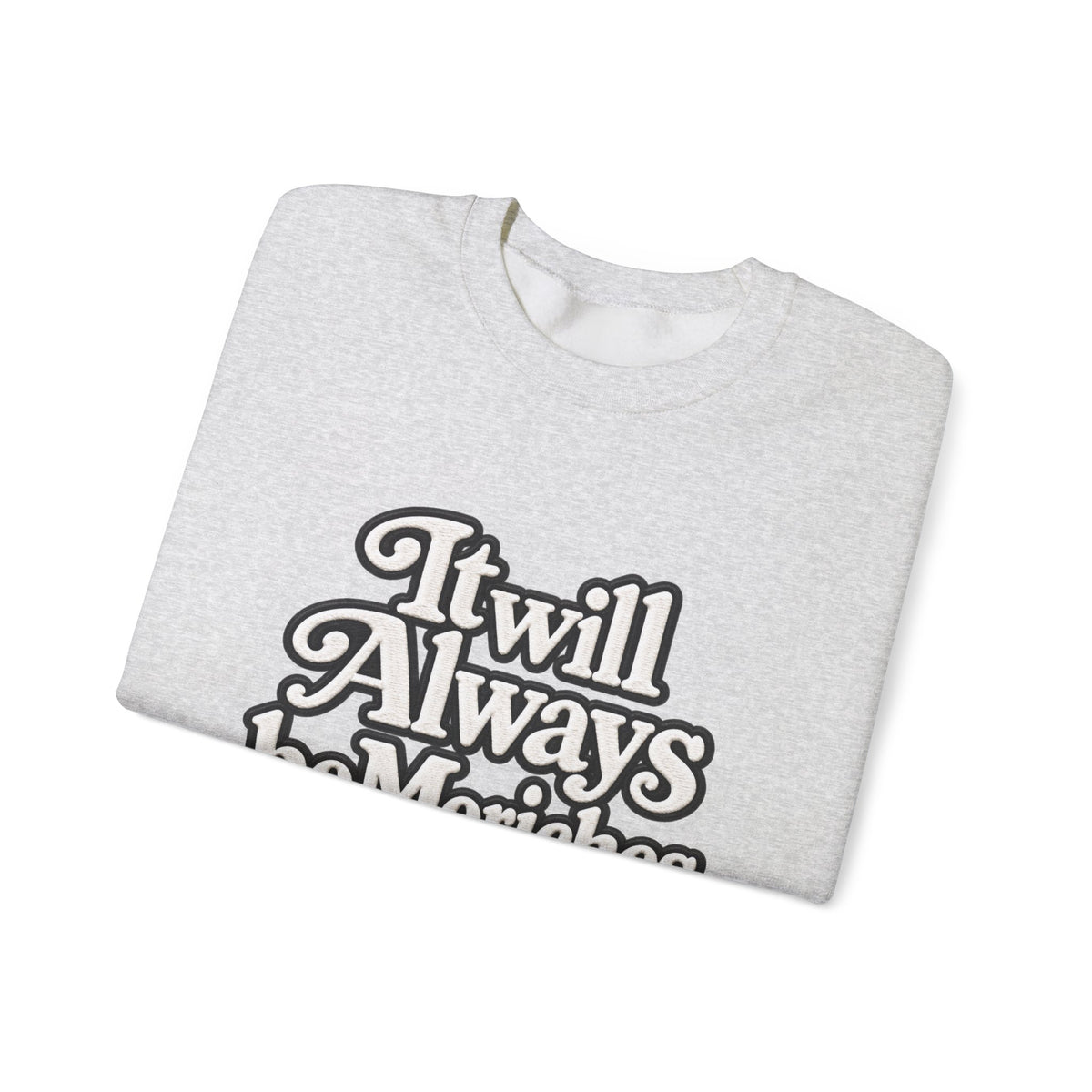 "Moriches or Nowhere" w/ apple- LARGE FRONT Crewneck Sweatshirt