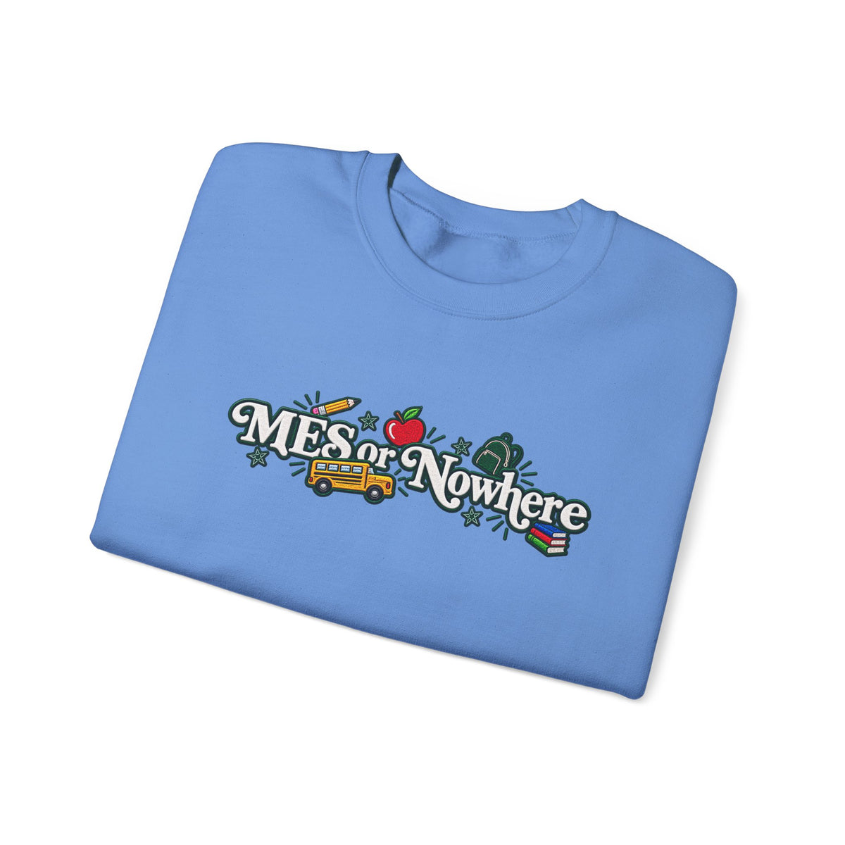 "MES or Nowhere w/ School Things" - Moriches Crewneck Sweatshirt
