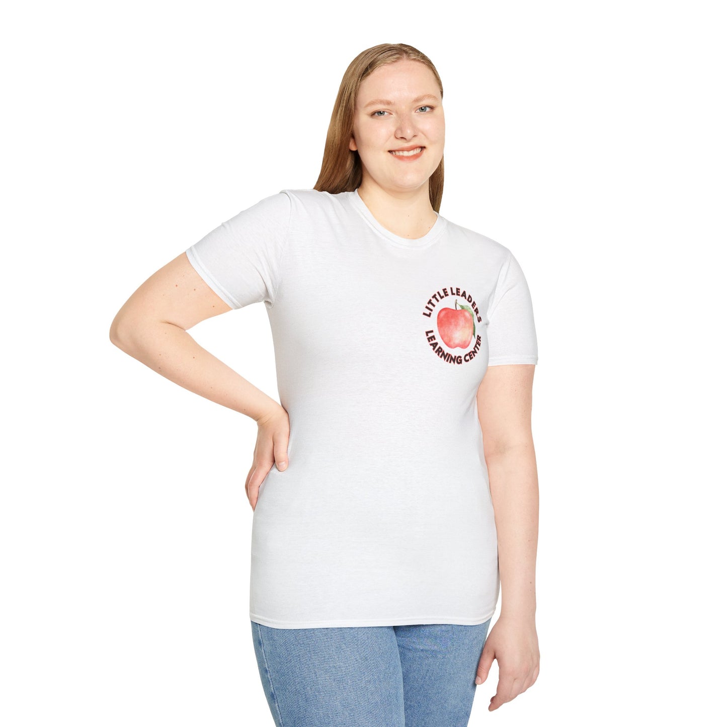 Little Leaders Teacher w/ Apple Design Unisex Softstyle T-Shirt