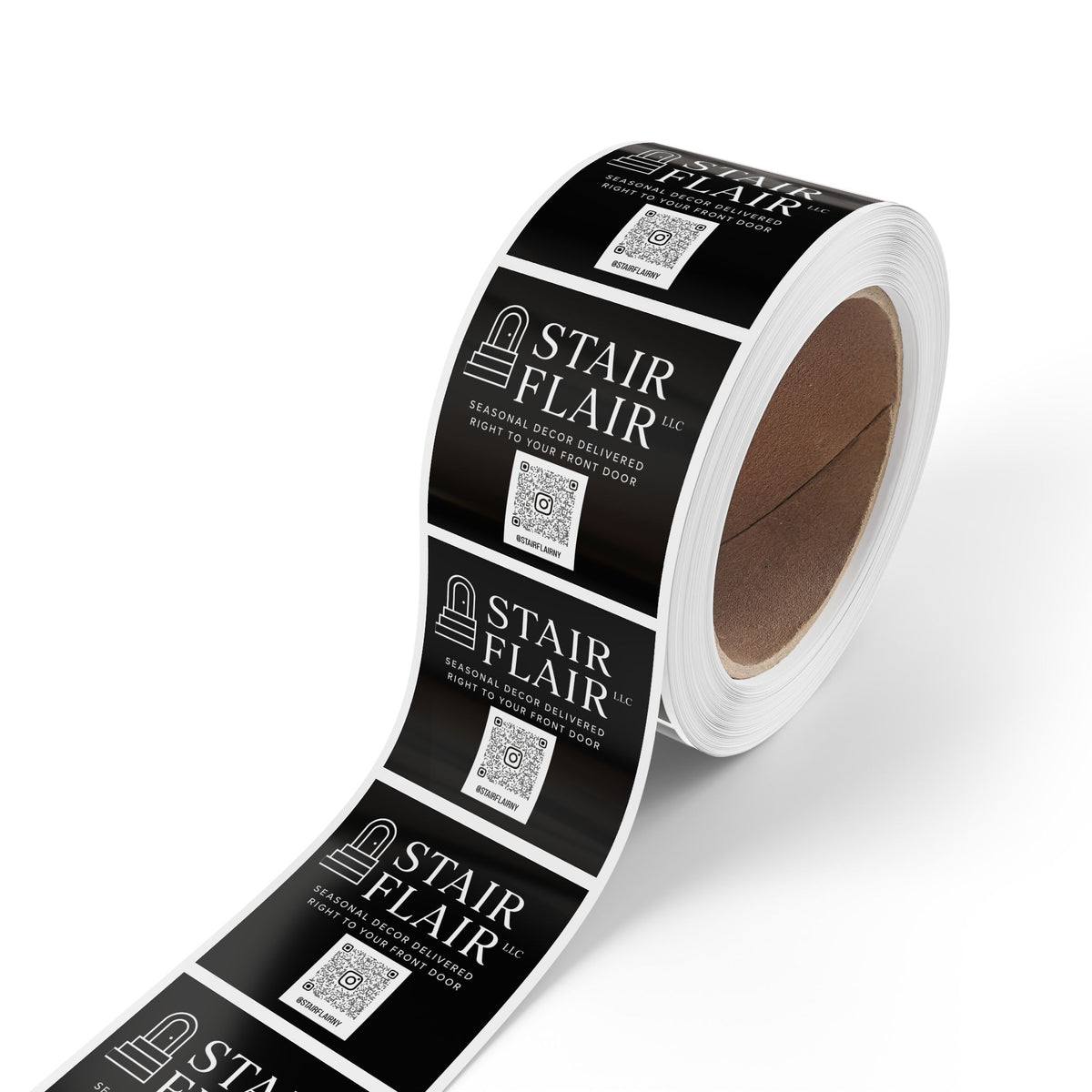 Stair Flair - Square Sticker Rolls — Custom Branded QR Logo Labels