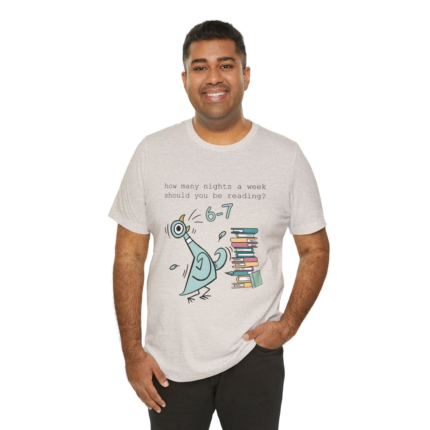 Pigeon Reading- 6 7 — Teacher Unisex T‑Shirt