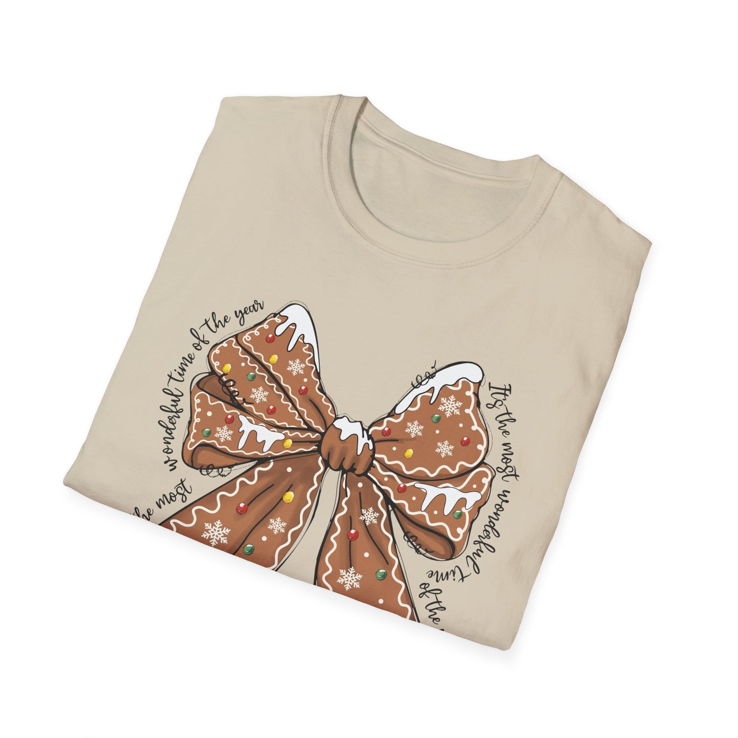 Gingerbread Bow- Christmas Unisex t-shirt