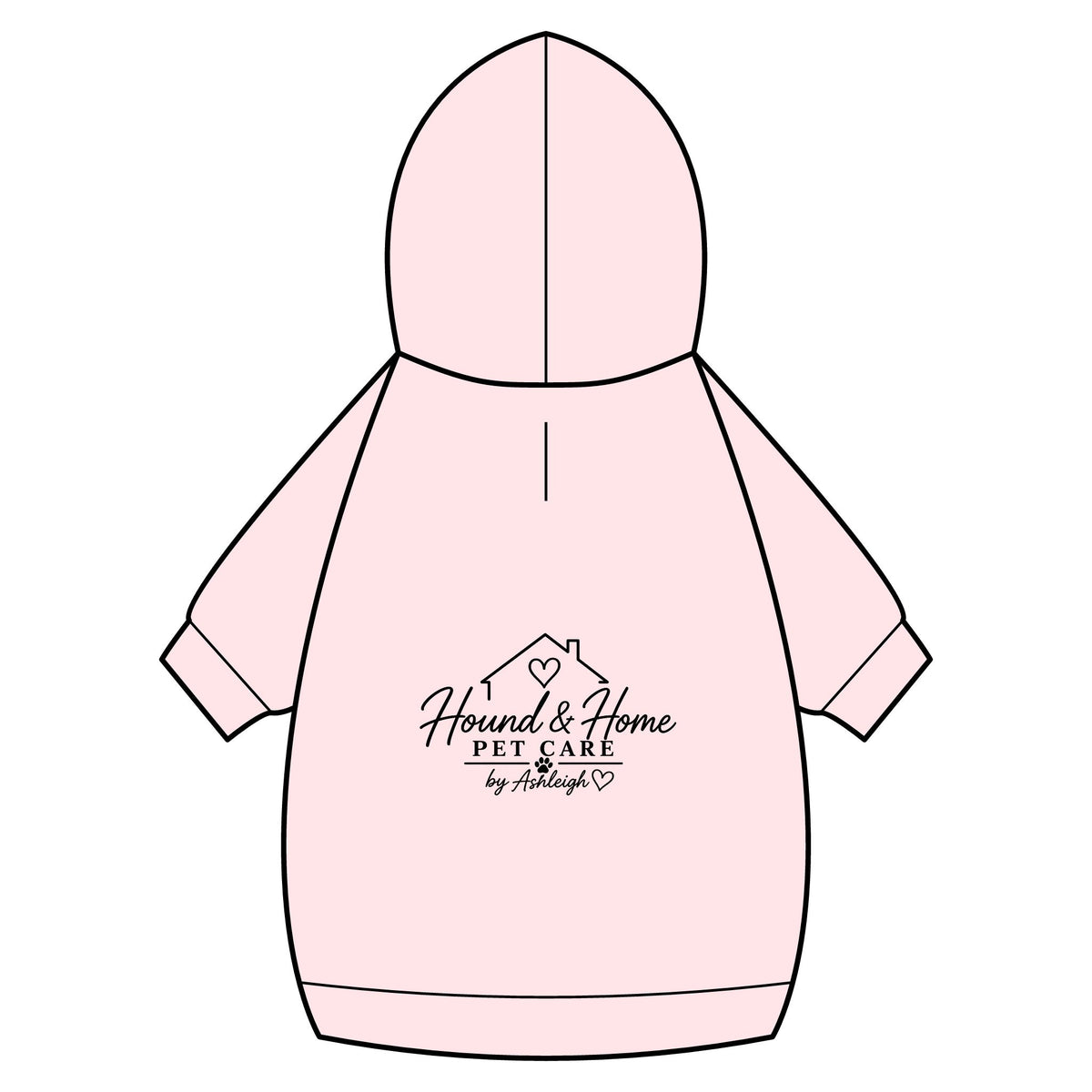 Pet Hoodie with Collar Hole — Hound & Home Logo