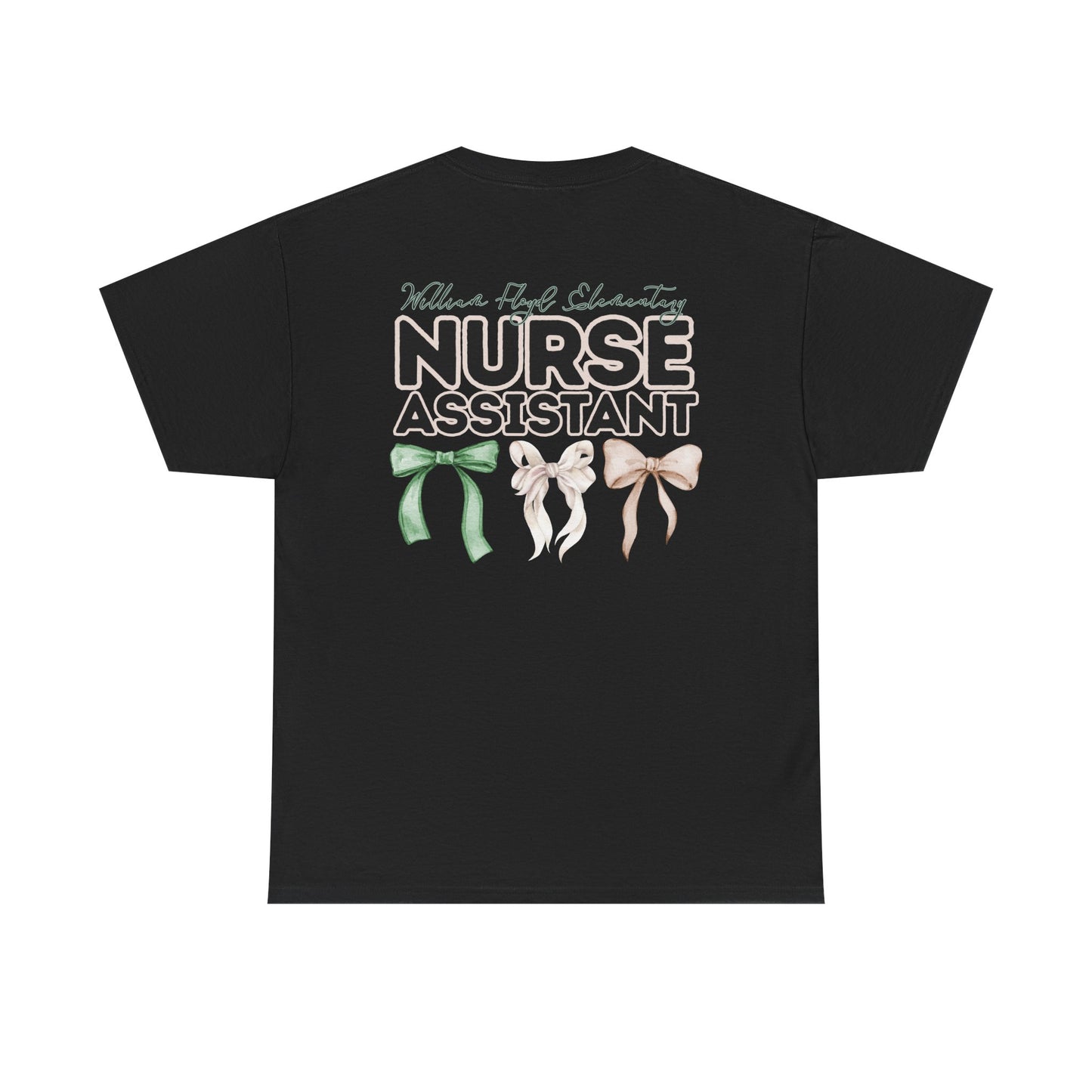WFE Nurse Assistant and Bows- Unisex Heavy Cotton Tee with Bow Design