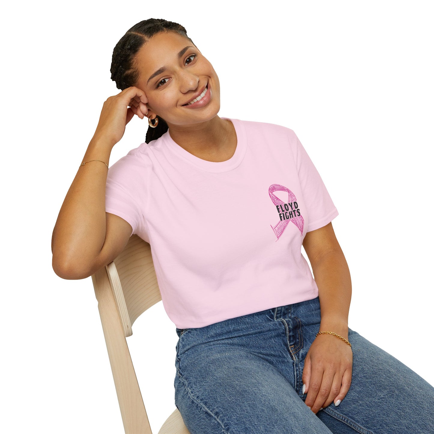 FLOYD FIGHTS Ribbon Breast Cancer Awareness T-Shirt | Softstyle Tee