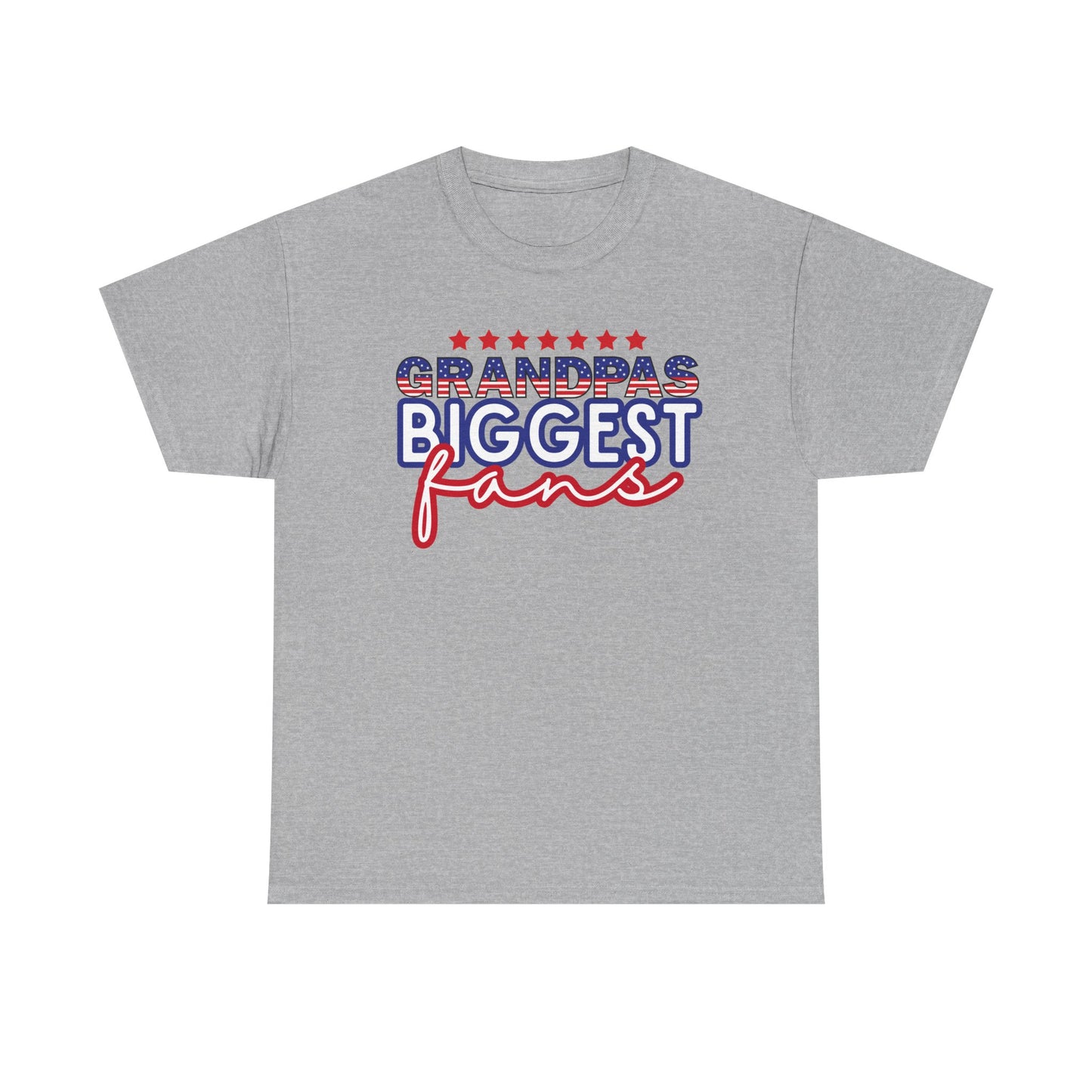 Custom- Jolly- Grandpa's Biggest Fan Unisex Heavy Cotton Tee - Patriotic Family Shirt