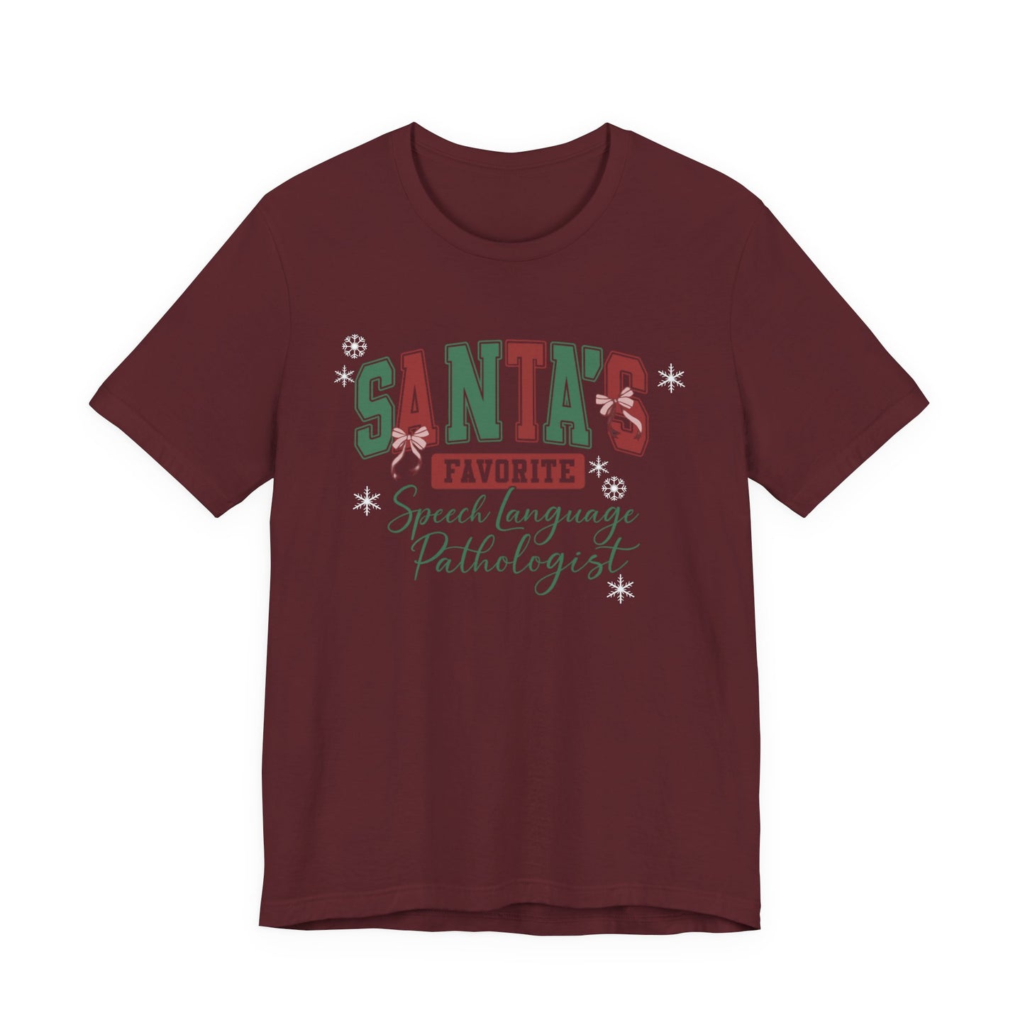 Santa's Favorite Speech Language Pathologist — Christmas Unisex T‑Shirt