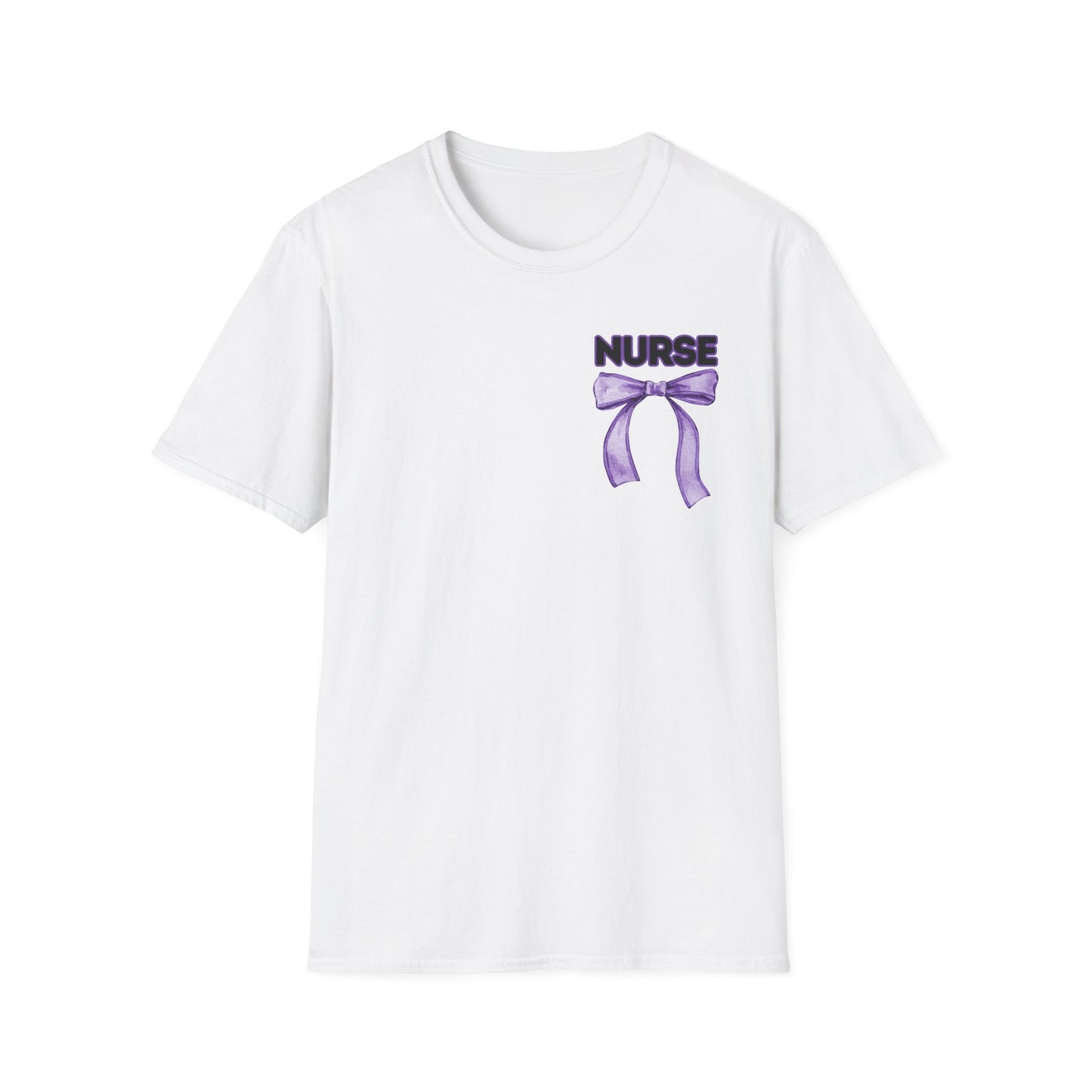 L+D Nurse Softstyle T-Shirt with Bow Design- Healthcare