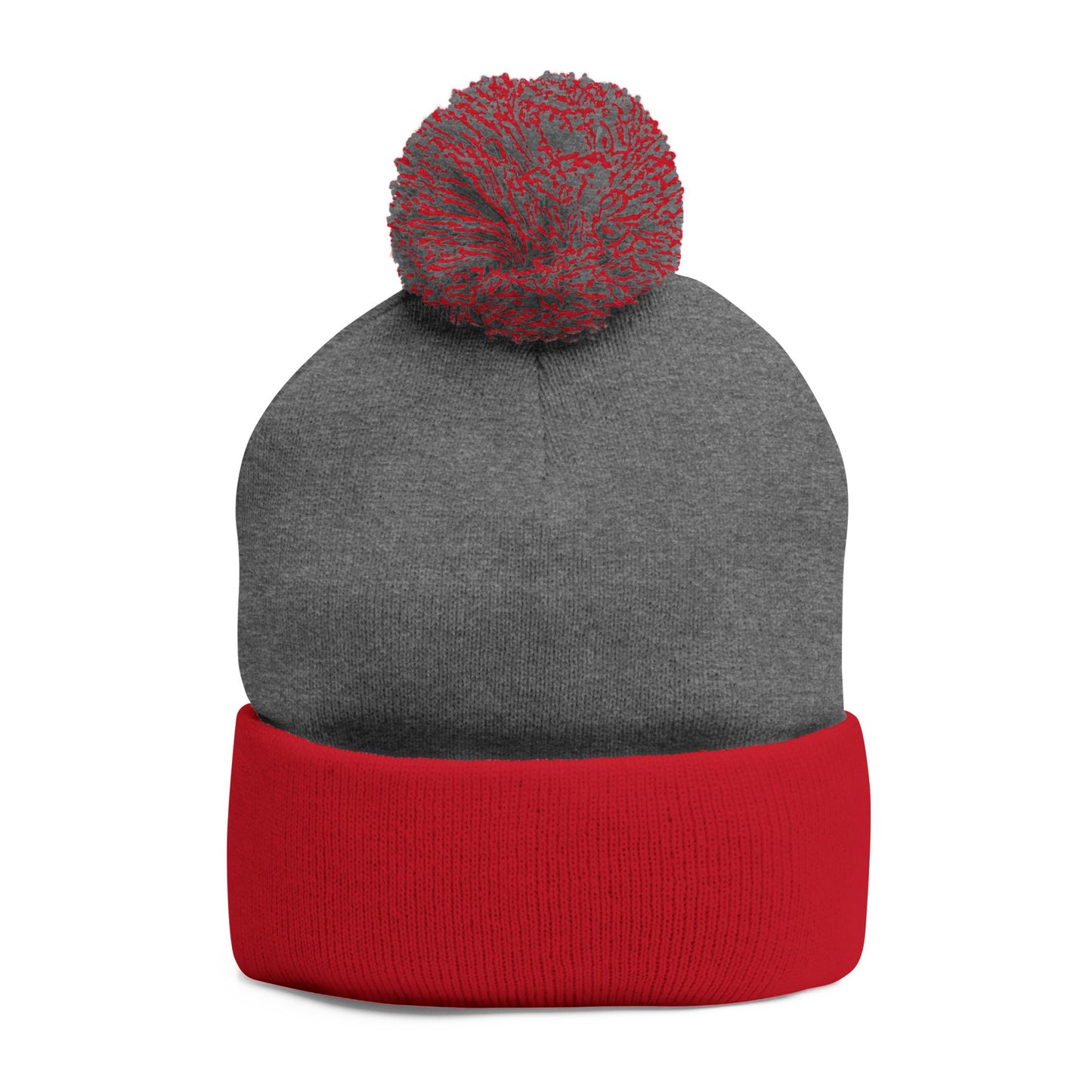Merry Everything Pom-Pom Beanie — Embroidered Christmas Knit Cap