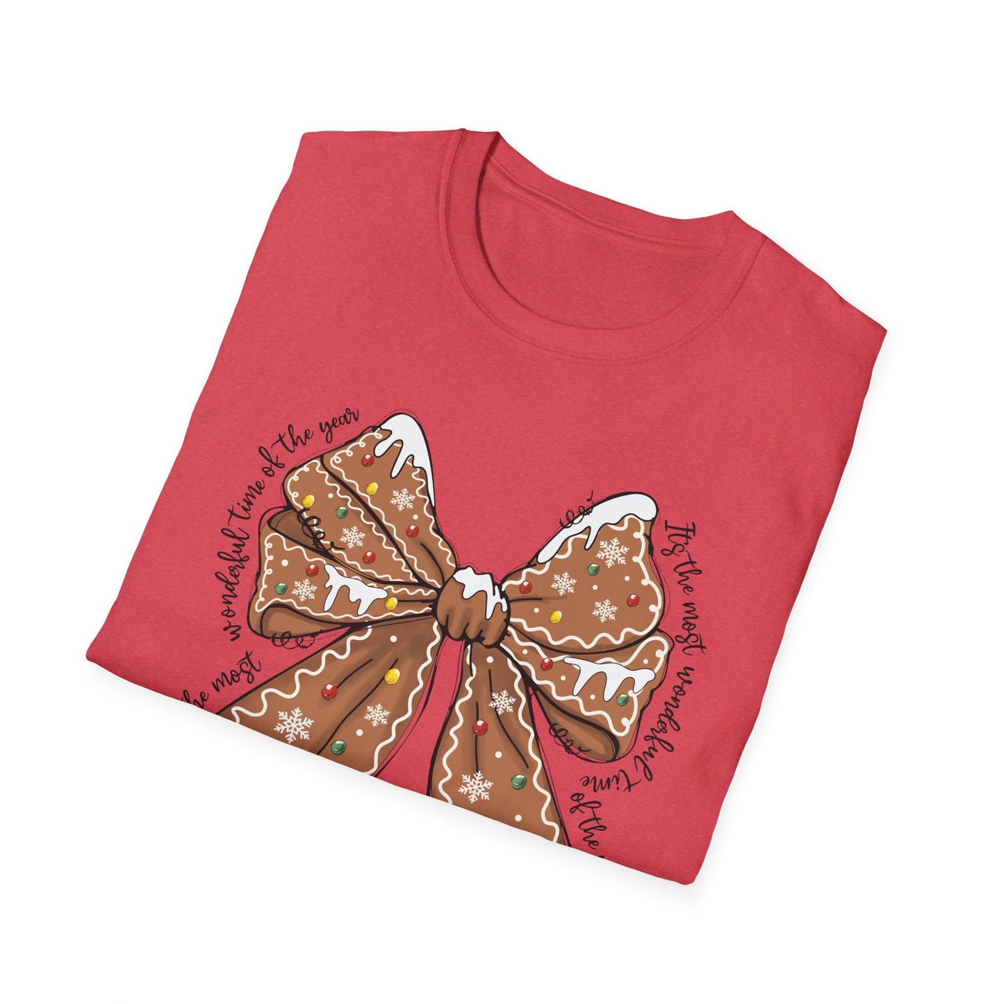 Gingerbread Bow- Christmas Unisex t-shirt