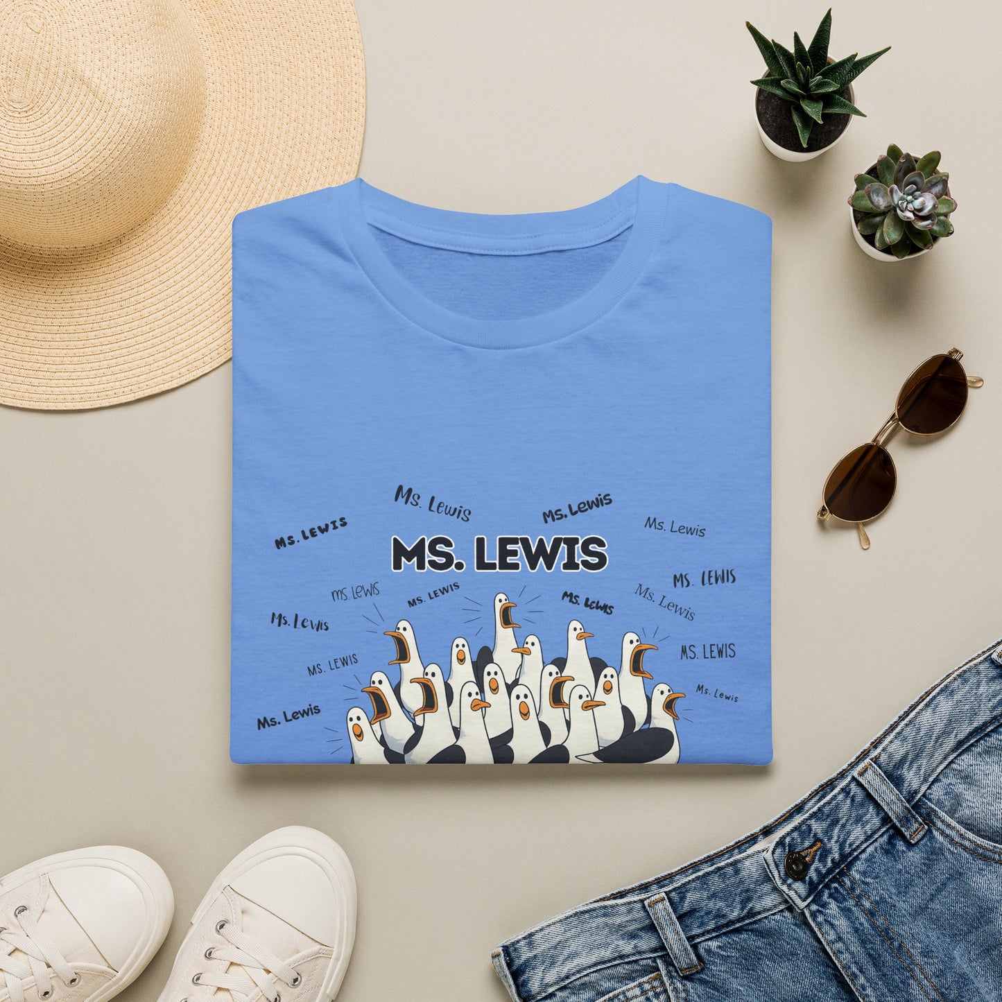 Ms. Lewis - Seagull Crew Graphic T-Shirt — Personalized