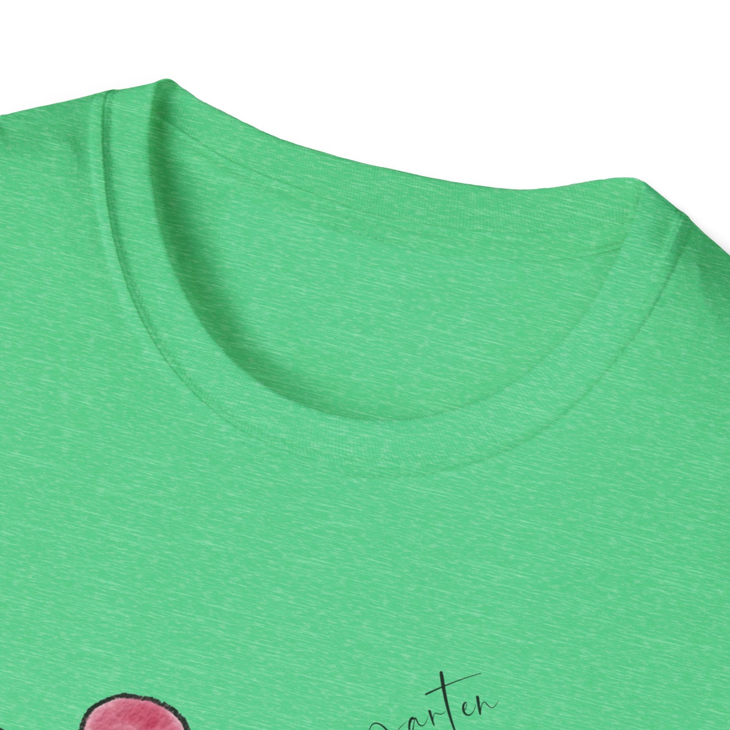 Kindergarten-Checkered Bow + Pencil- Teacher Tee- Softstyle Unisex Tee