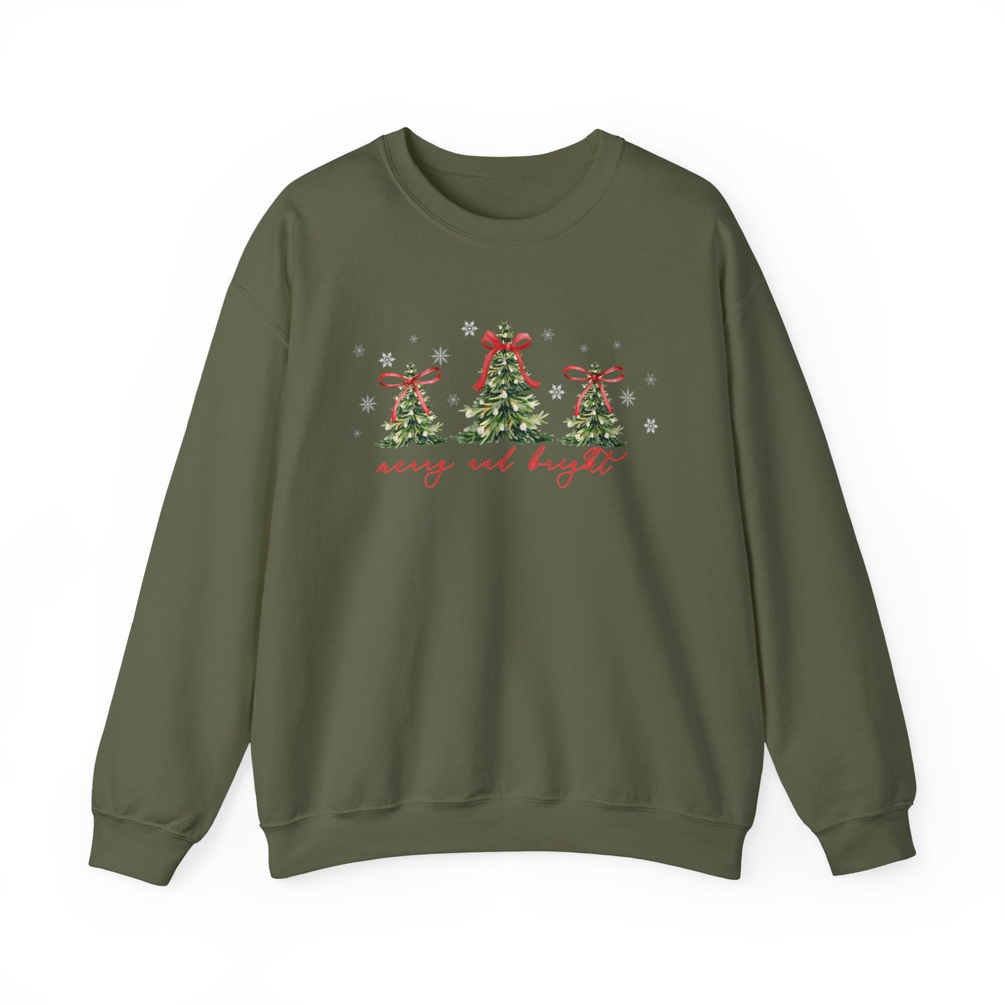 Christmas Trees "Merry and Bright" Christmas Crewneck