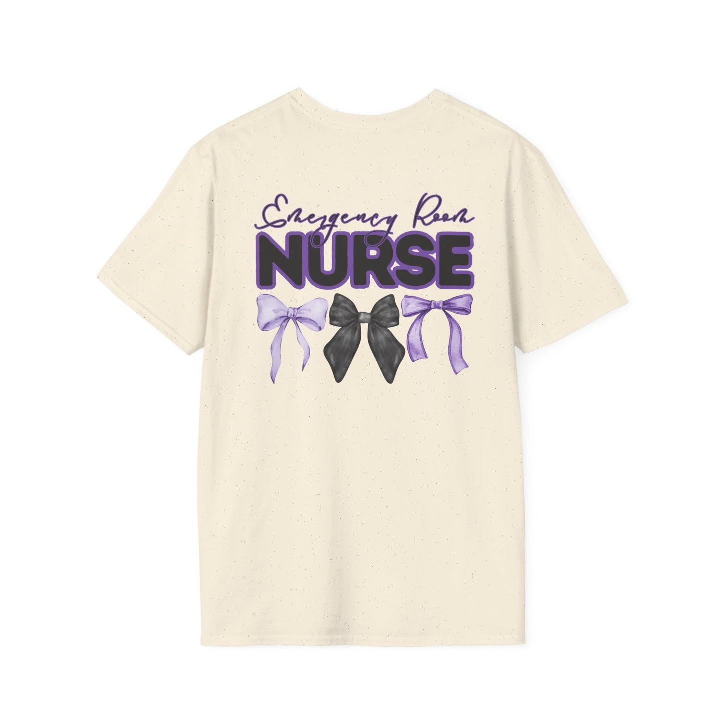 ER Nurse Softstyle T-Shirt with Bow Design- Healthcare