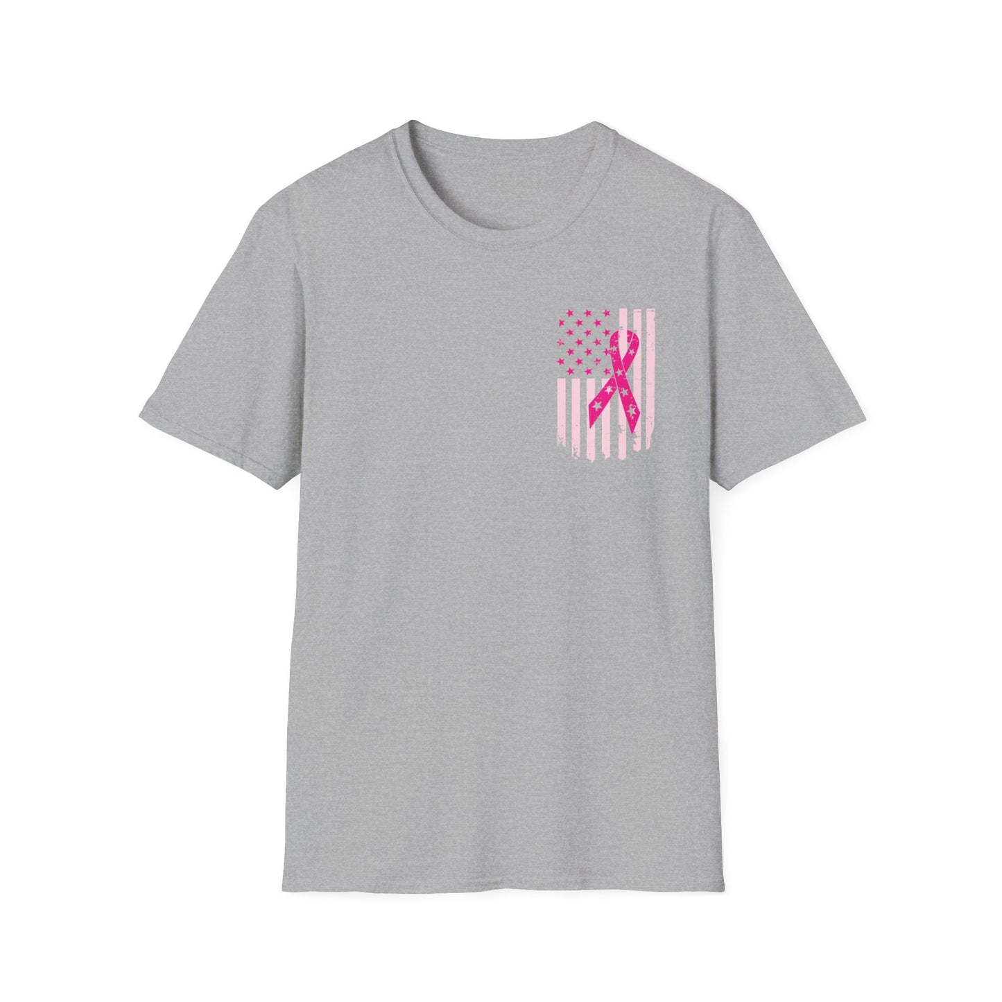 Breast Cancer Flag Awareness Tee, Unisex Softstyle T-Shirt