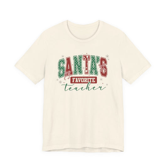 Santa's Favorite Teacher — Christmas Unisex T‑Shirt
