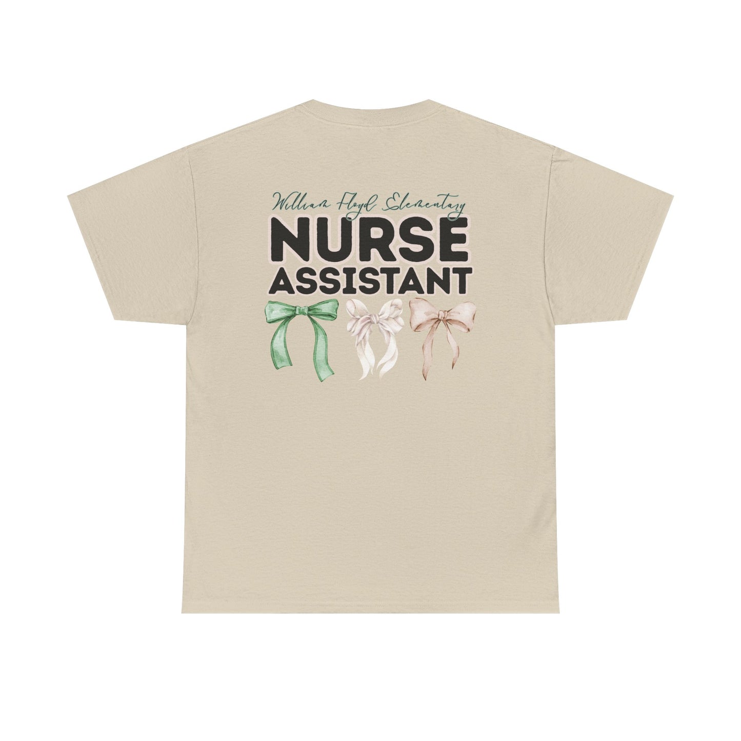 WFE Nurse Assistant and Bows- Unisex Heavy Cotton Tee with Bow Design