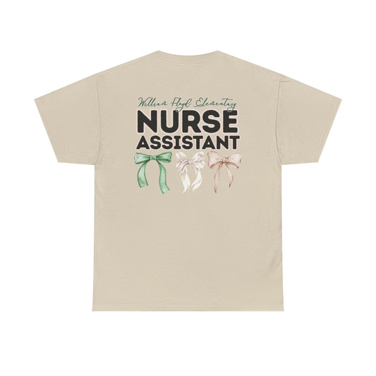 WFE Nurse Assistant and Bows- Unisex Heavy Cotton Tee with Bow Design