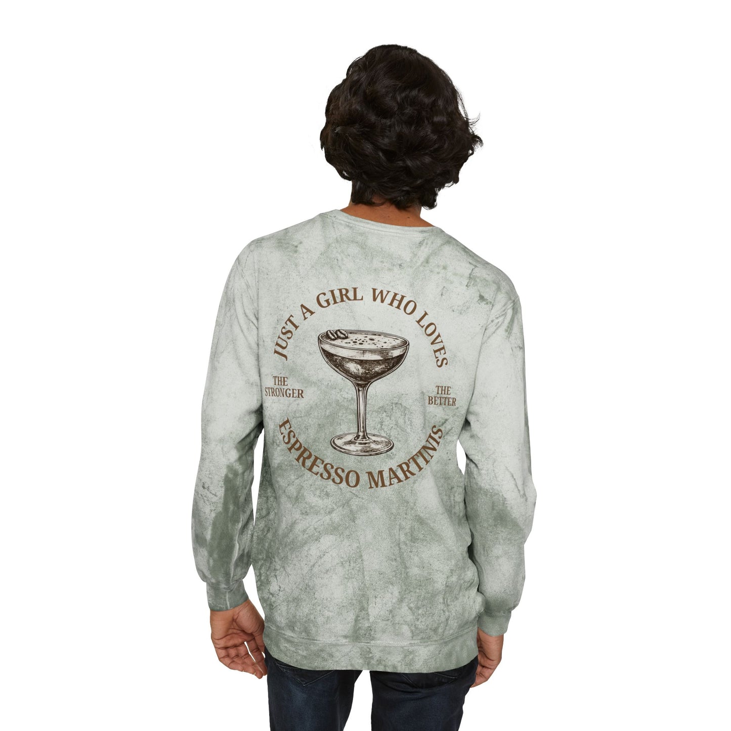 "Just a Girl Who Loves Espresso Martinis" Tie-Dye Crewneck- Summer