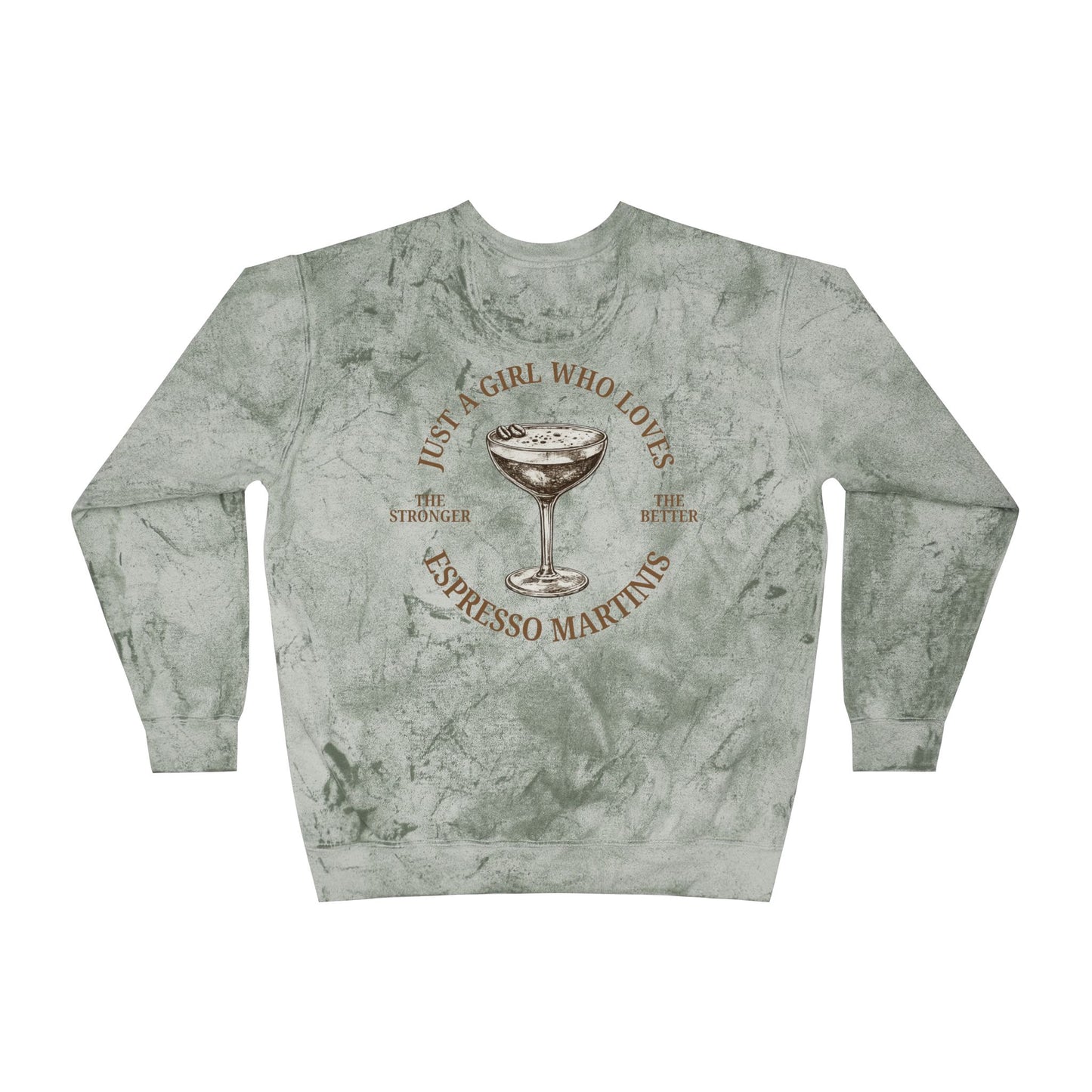 "Just a Girl Who Loves Espresso Martinis" Tie-Dye Crewneck- Summer
