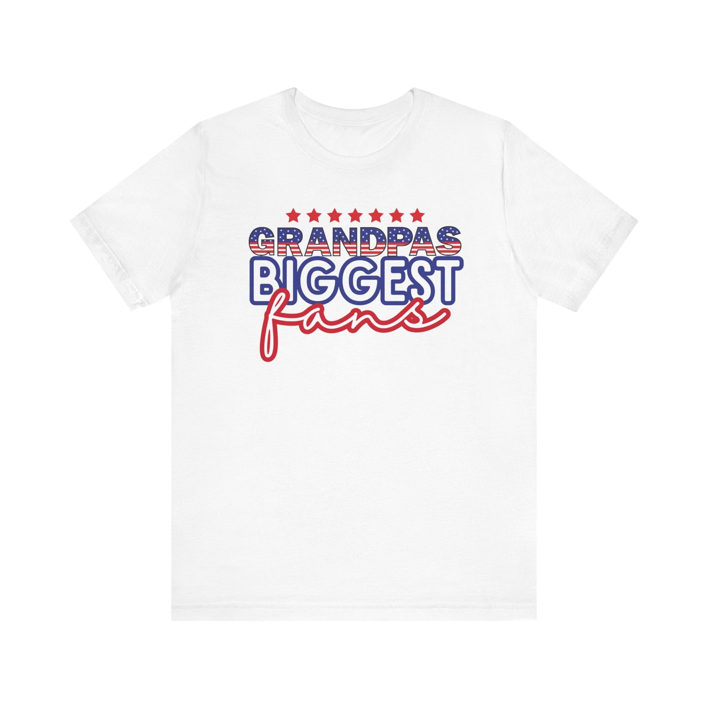 Custom- Jolly- Grandpa's Biggest Fans Unisex Short Sleeve Tee - Perfect for Father's Day Celebrations