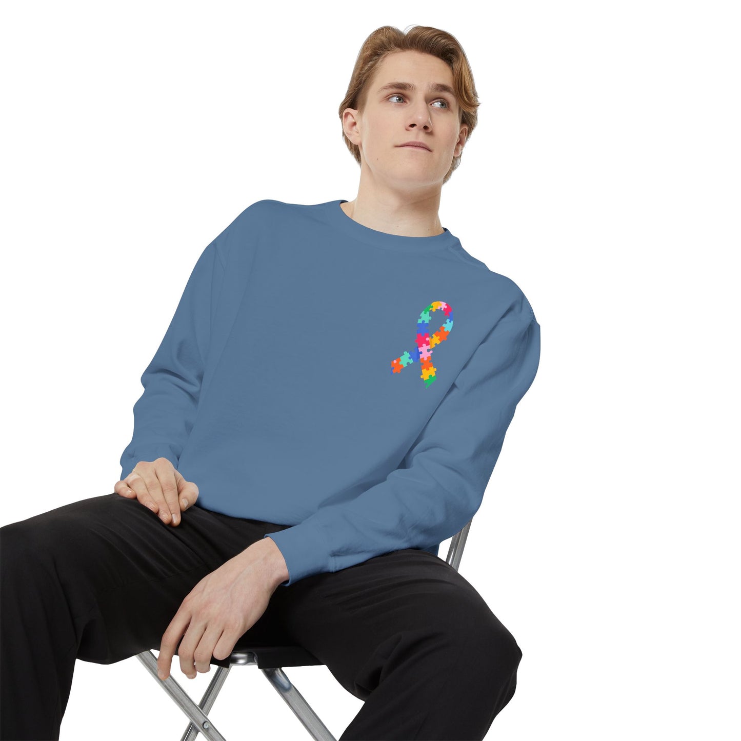 Autism Awareness Puzzle Piece & Ribbon Sweatshirt — Awareness Collection