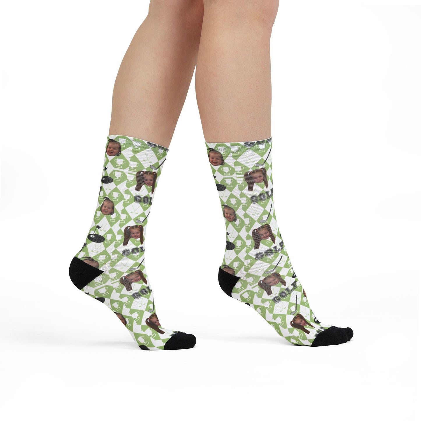 Paige- Golf Socks- Personalized Face- Crew Socks