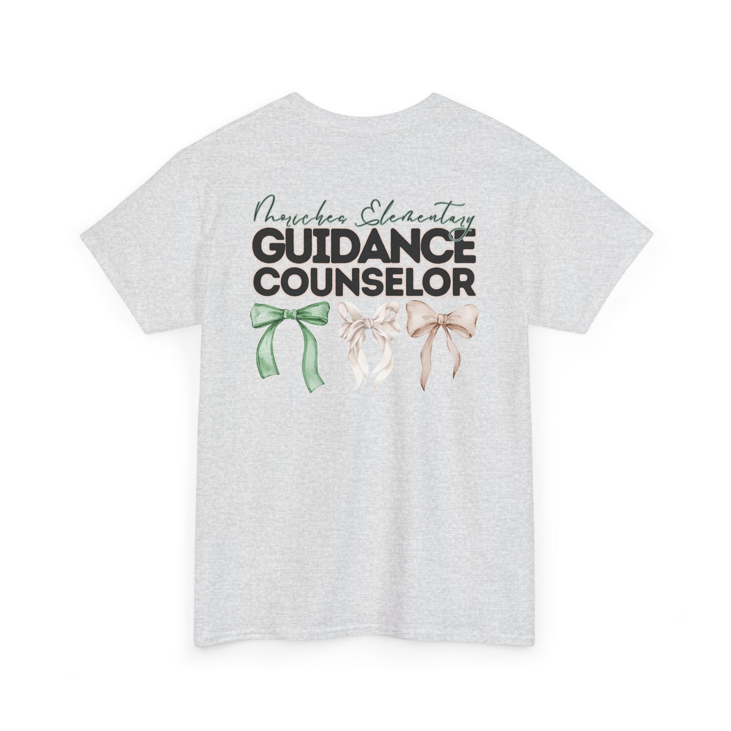 Moriches Guidance Counselor and Bows- Unisex Heavy Cotton Tee with Bow Design