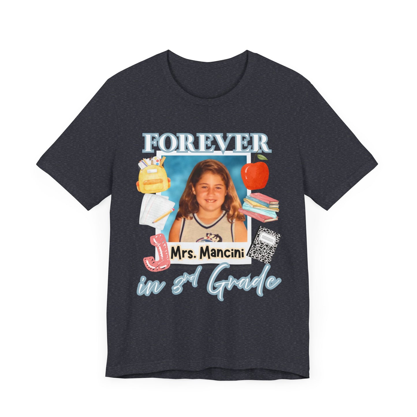 Jenna- Personalized Forever in 3rd Grade Teacher Tee - Personalized Unisex Jersey Shirt