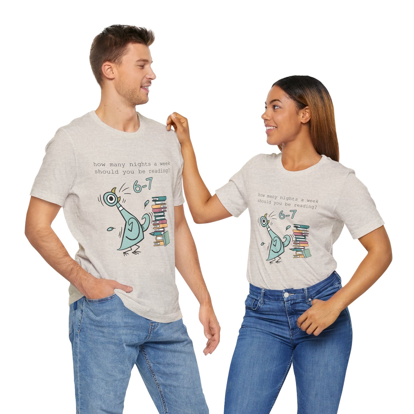 Pigeon Reading- 6 7 — Teacher Unisex T‑Shirt