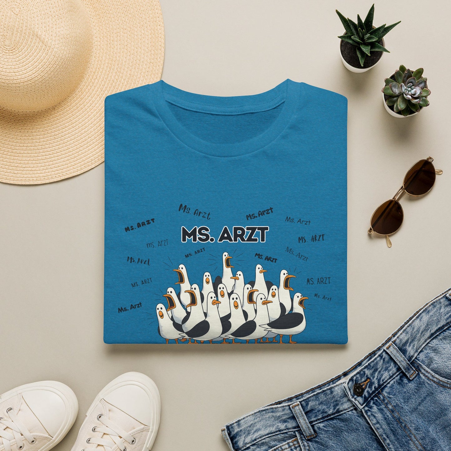 Ms. Arzt- Seagull Crew Graphic T-Shirt — Personalized