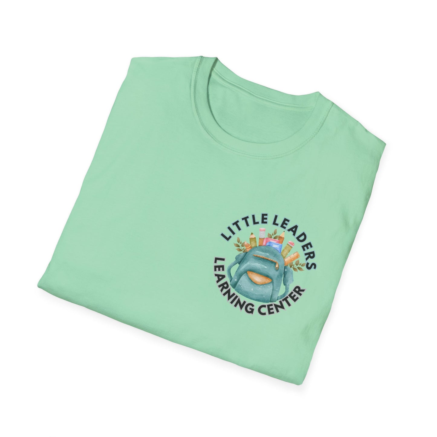 Little Leaders Teacher w/ Backpack Design Unisex Softstyle T-Shirt