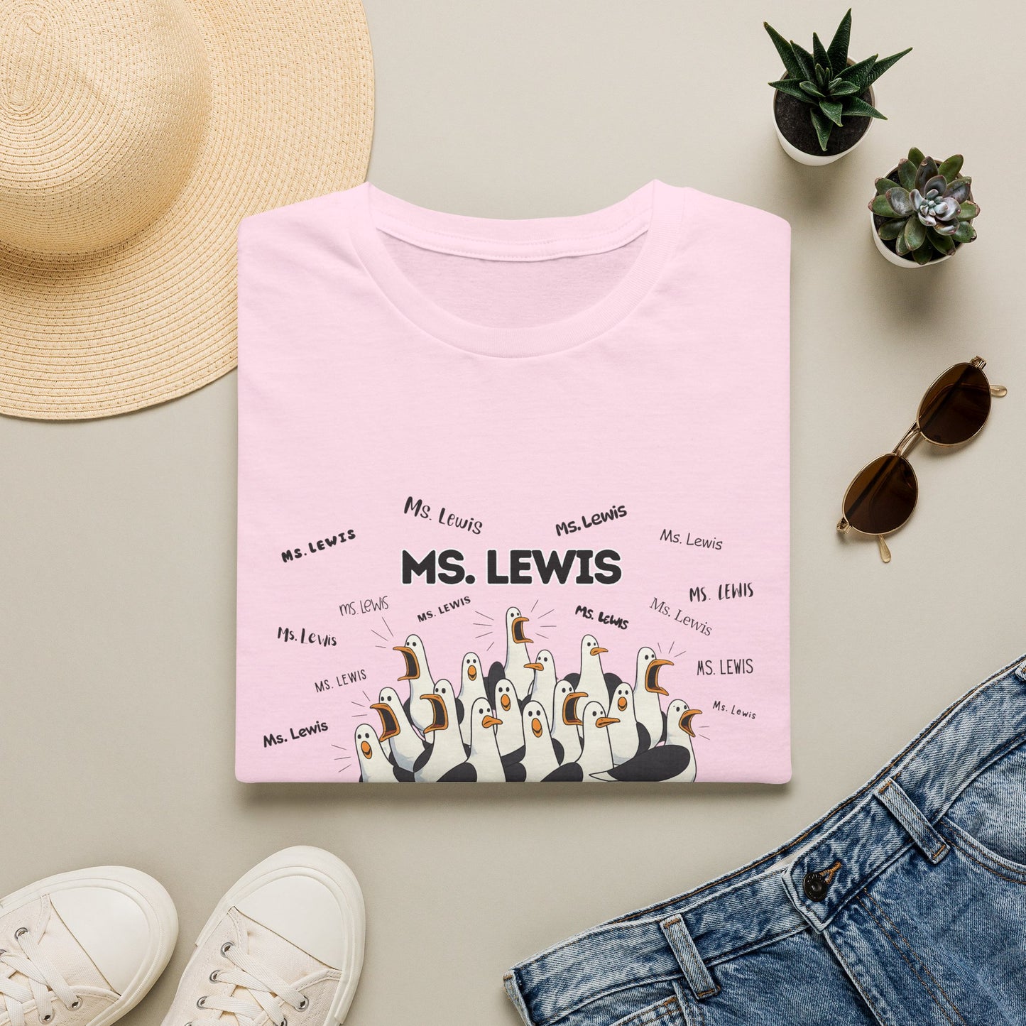 Ms. Lewis - Seagull Crew Graphic T-Shirt — Personalized
