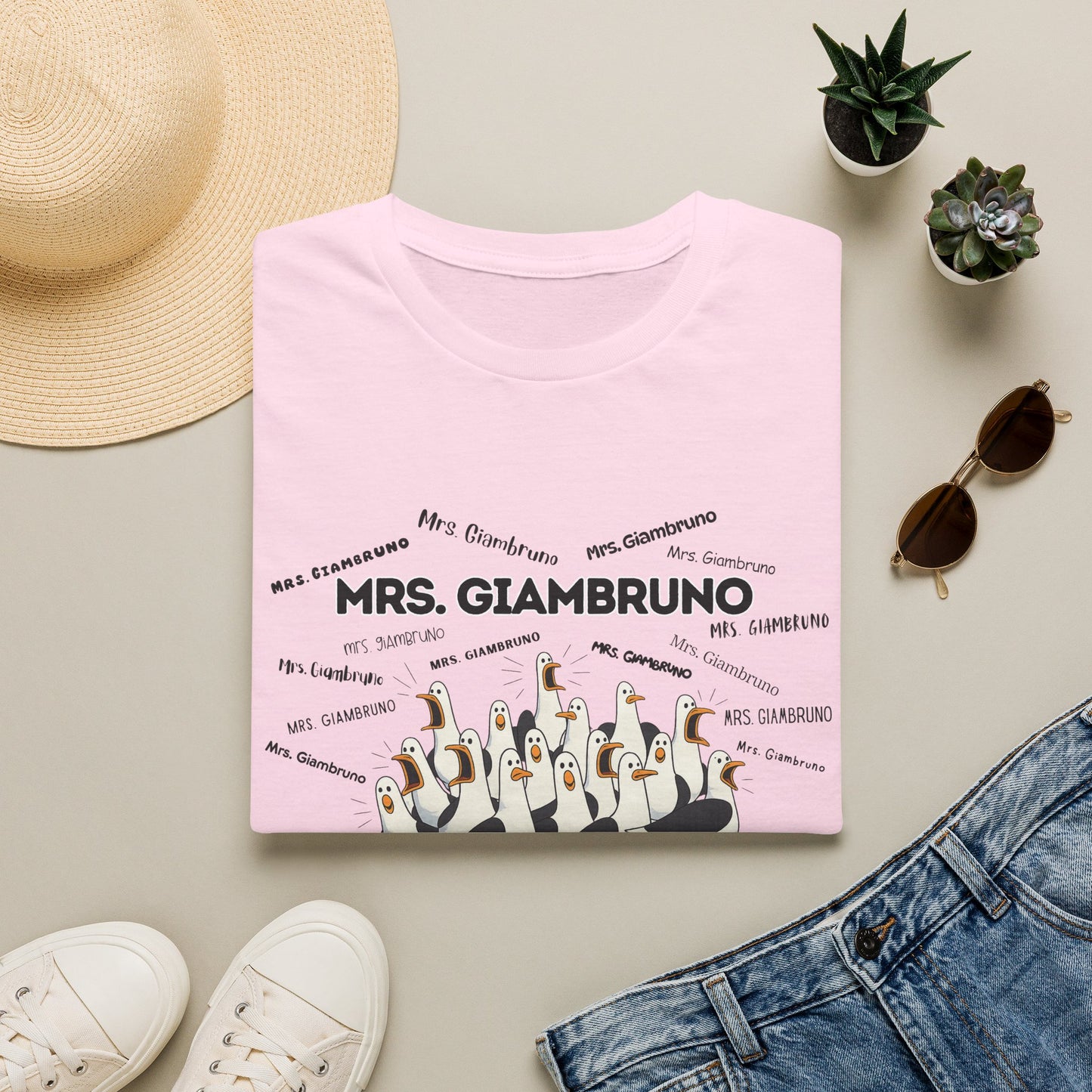 Mrs. Giambruo- Seagull Crew Graphic T-Shirt — Personalized
