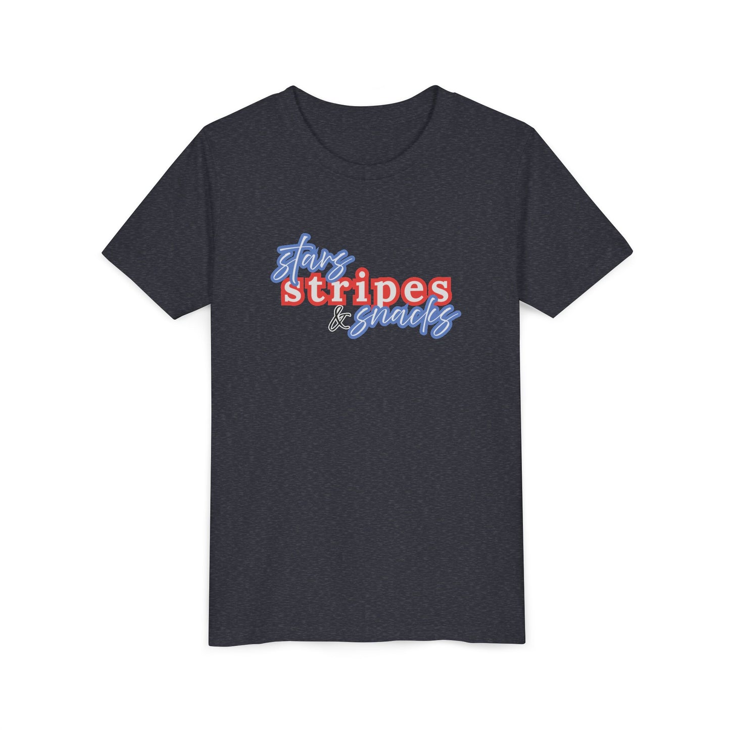 Stars, Stripes & Snacks Youth Tee for Kids, USA - Kids Short Sleeve Shirt, Holiday Mini