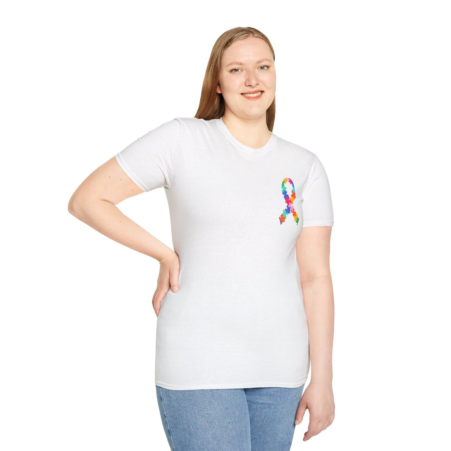 Autism Puzzle Piece & Ribbon T-Shirt — Awareness Collection