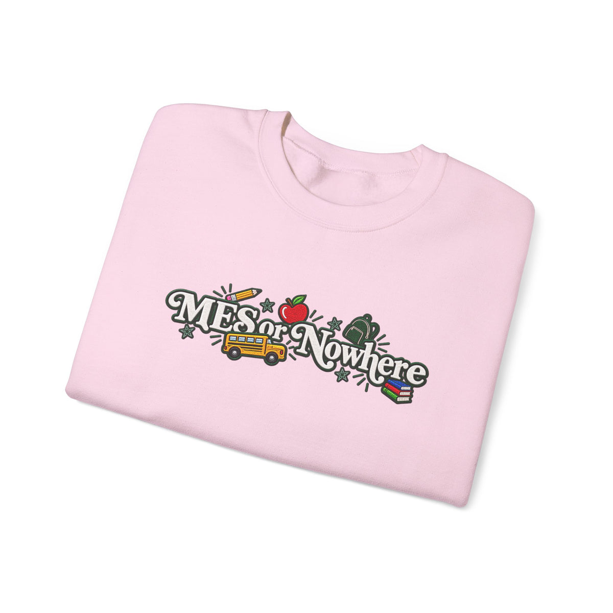 "MES or Nowhere w/ School Things" - Moriches Crewneck Sweatshirt
