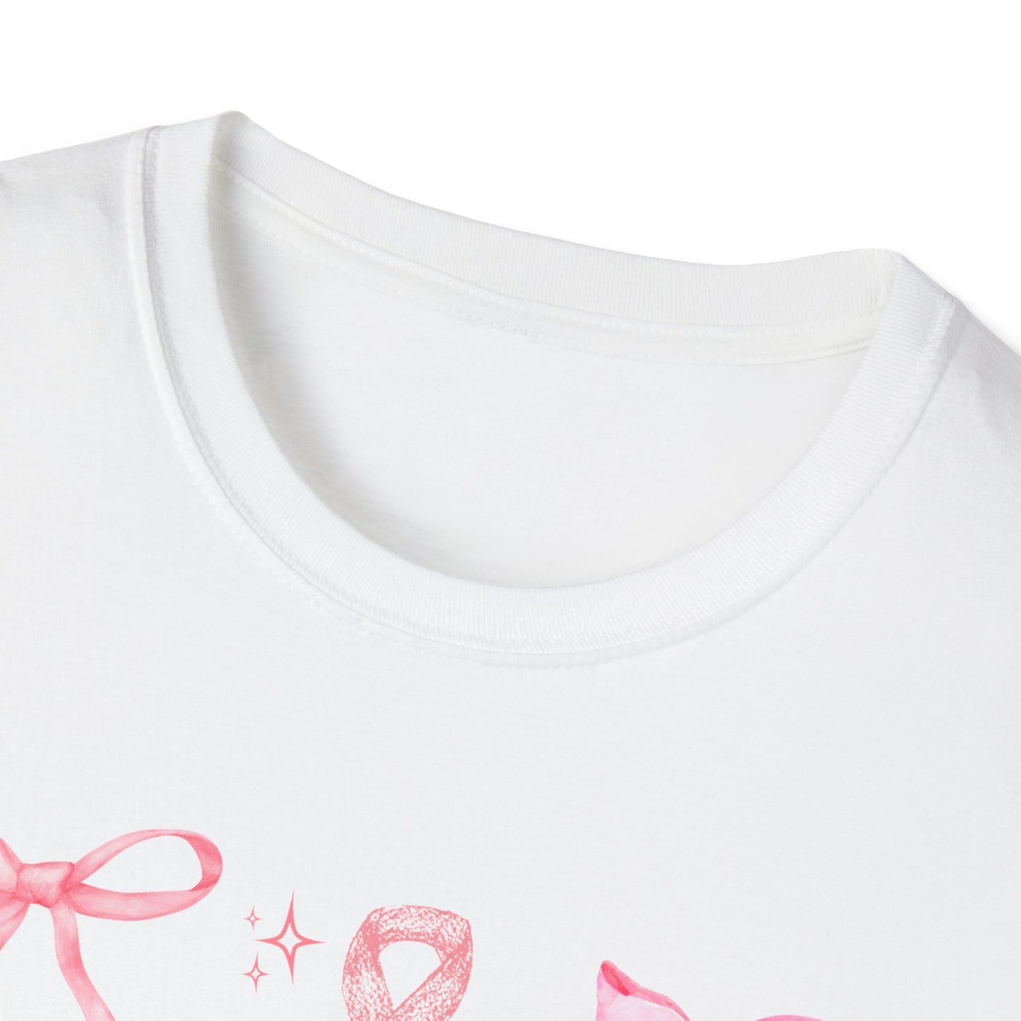 Breast Cancer Bows Awareness Tee, Unisex Softstyle T-Shirt