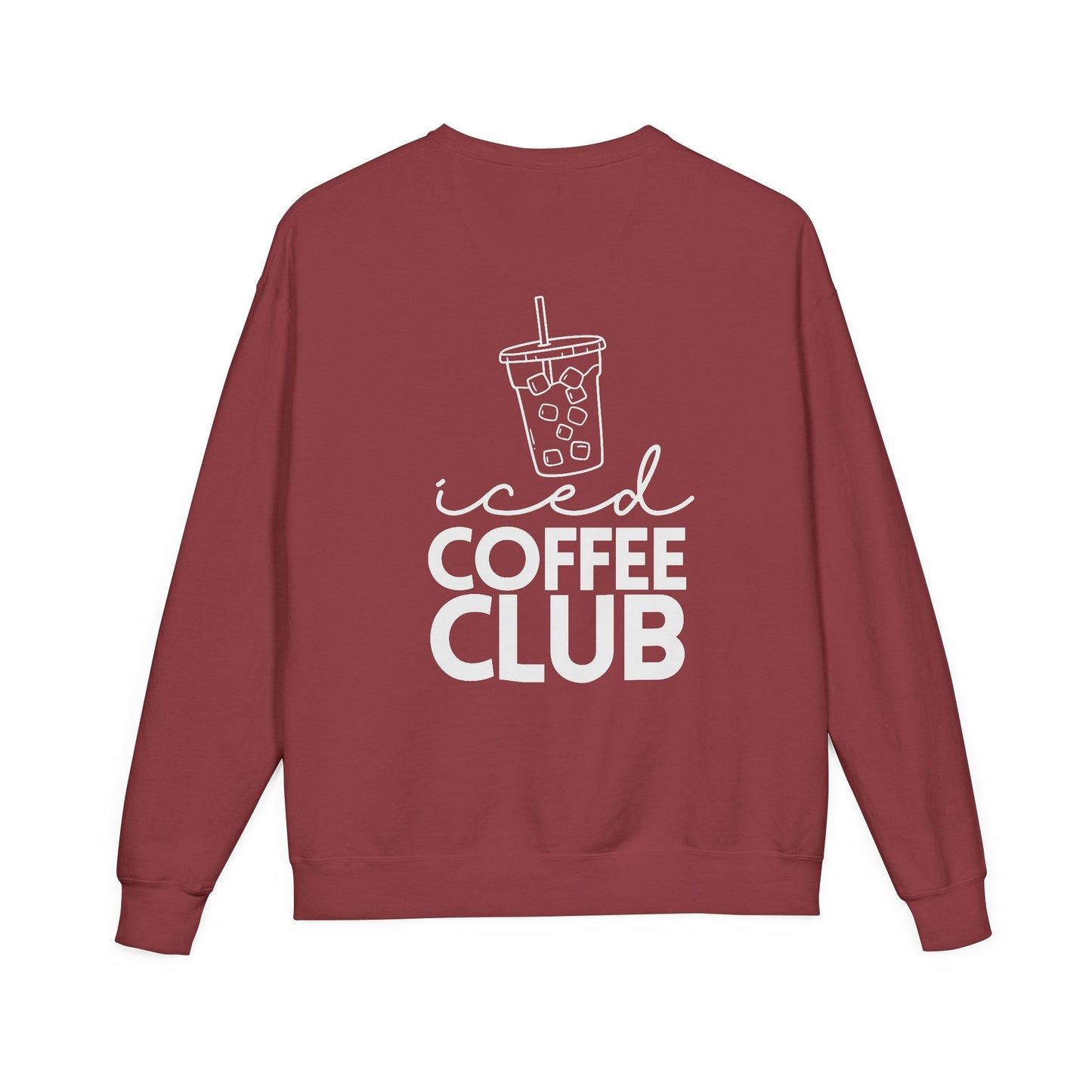 Coffee Lovers Garment Dyed Sweatshirt, Iced Coffee Club Apparel
