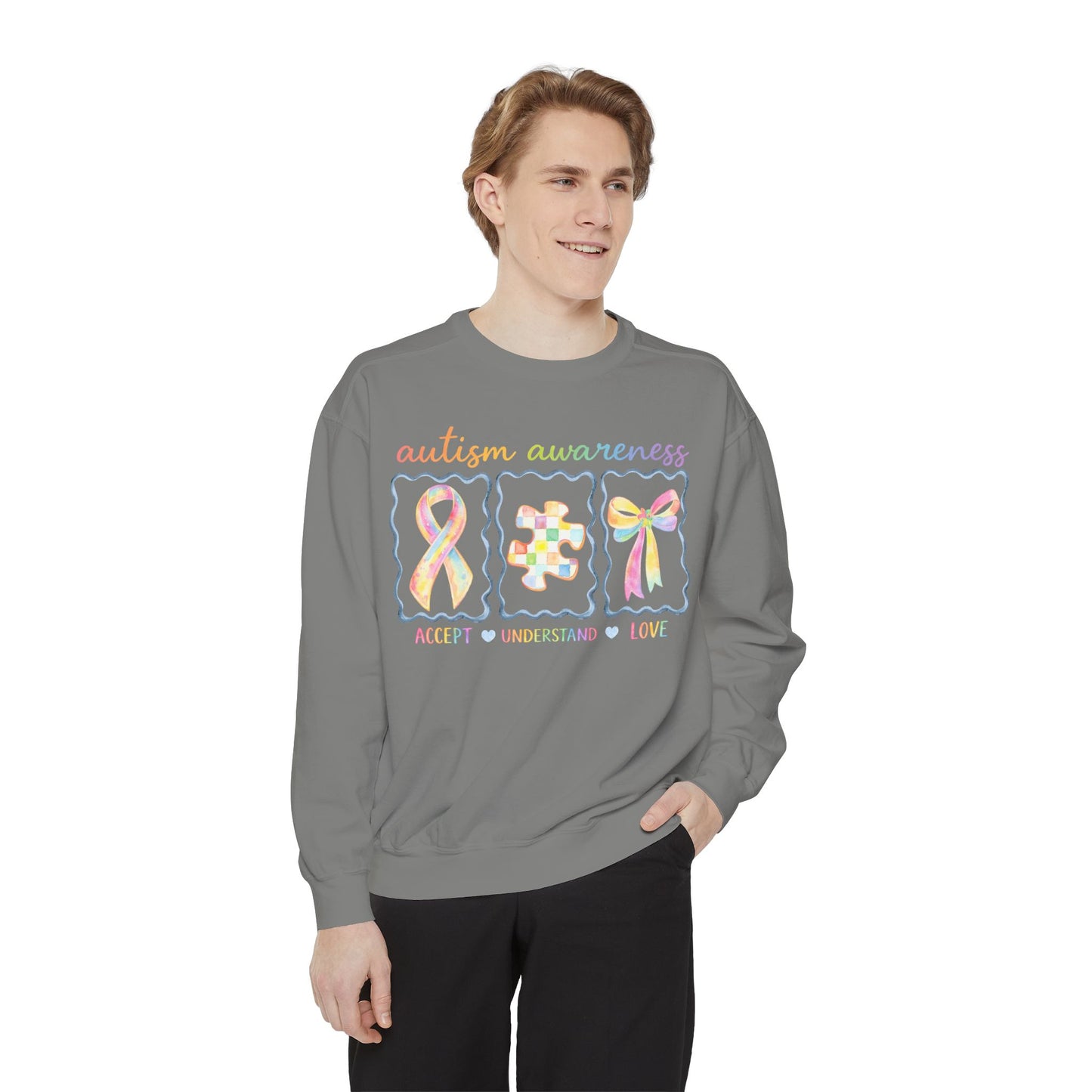 Autism Awareness Sweatshirt — "Accept Understand Love"